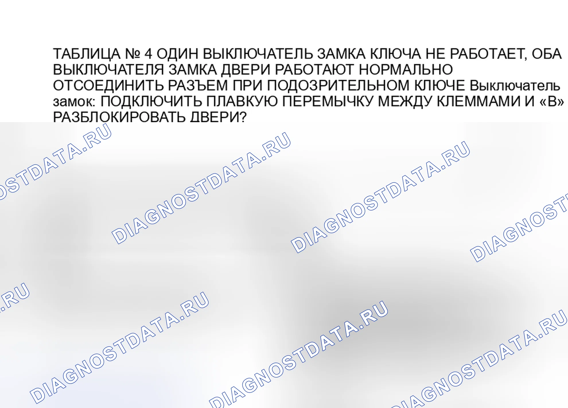 Рис. 23: НОМЕР СХЕМЫ 4: ОДИН КЛЮЧ ЗАМОК ПЕРЕКЛЮЧАТЕЛЬ НЕ РАБОТАЕТ. Pontiac Trans Sport I