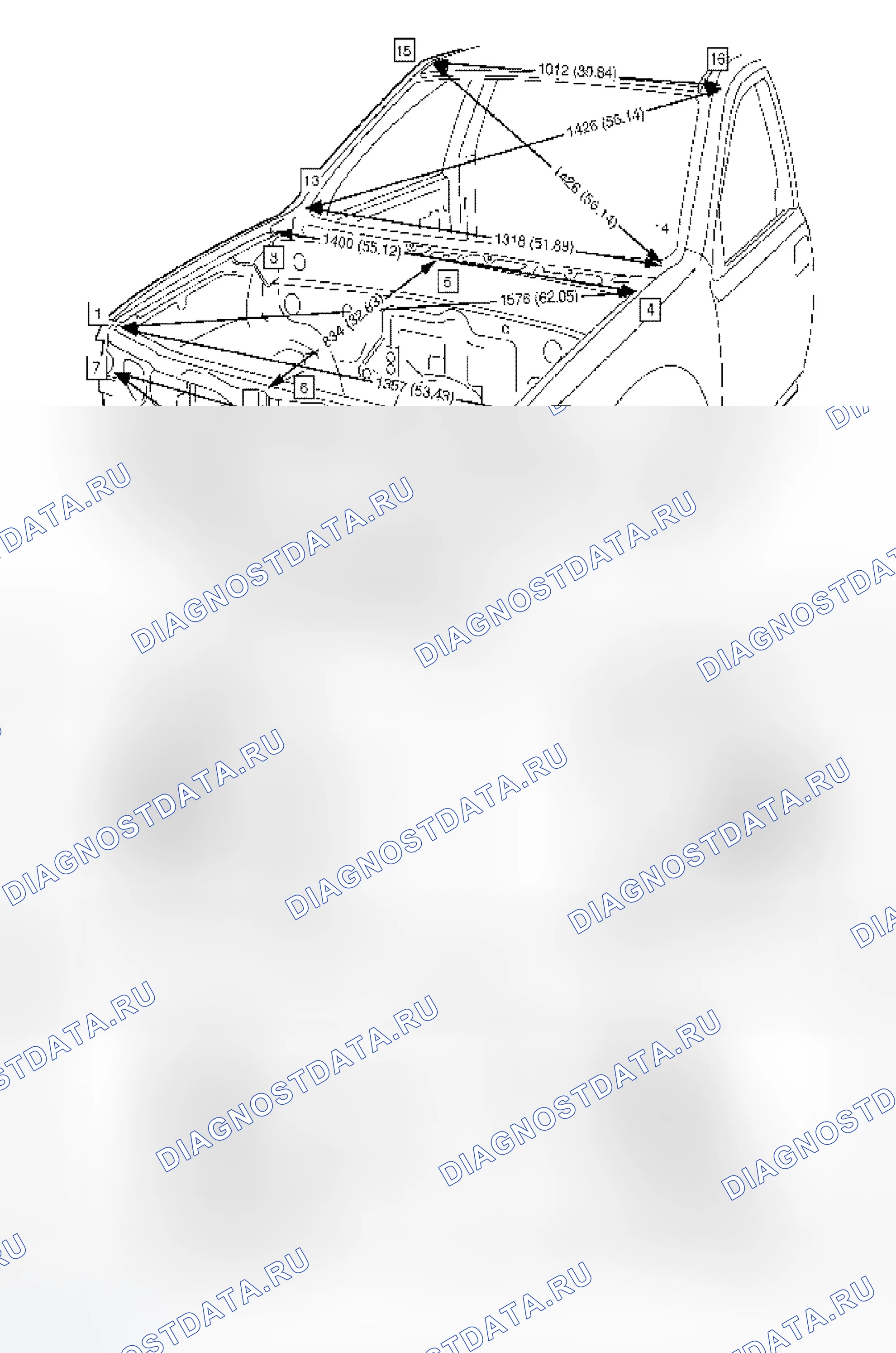 Рис. 42: СЕЧЕНИЕ ПОМЕЩЕНИЯ (ЛИЦЕВАЯ СТОРОНА). Isuzu Axiom I