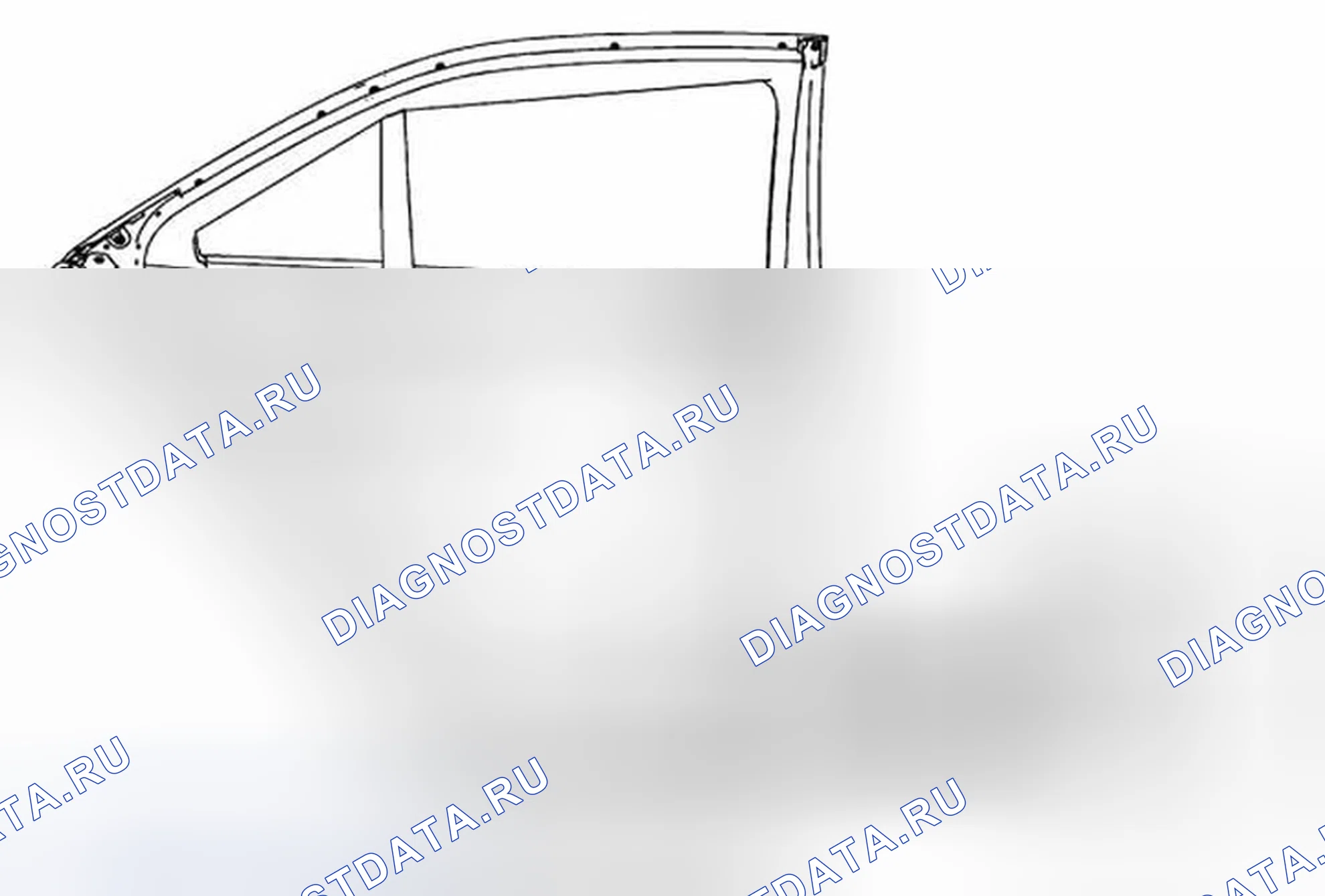 Рис. 56: Замена нижней погодной полосы задней боковой двери. Cadillac ATS I
