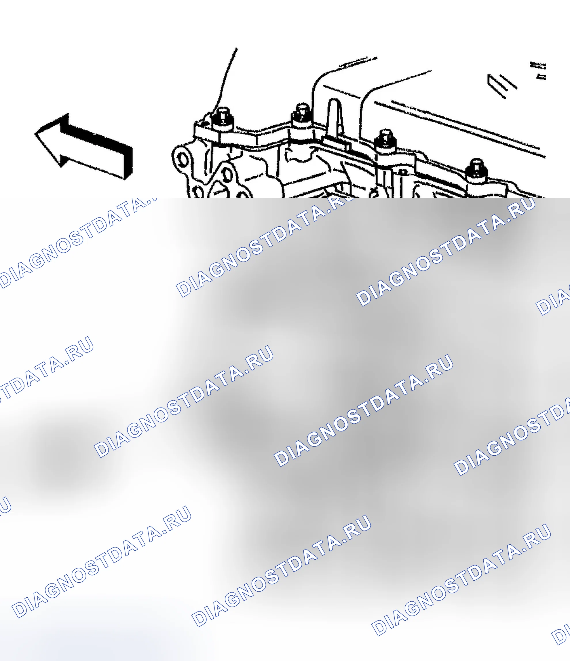 Рис. 1145: Установка фитинга выходного шланга нагревателя. Chevrolet TrailBlazer I