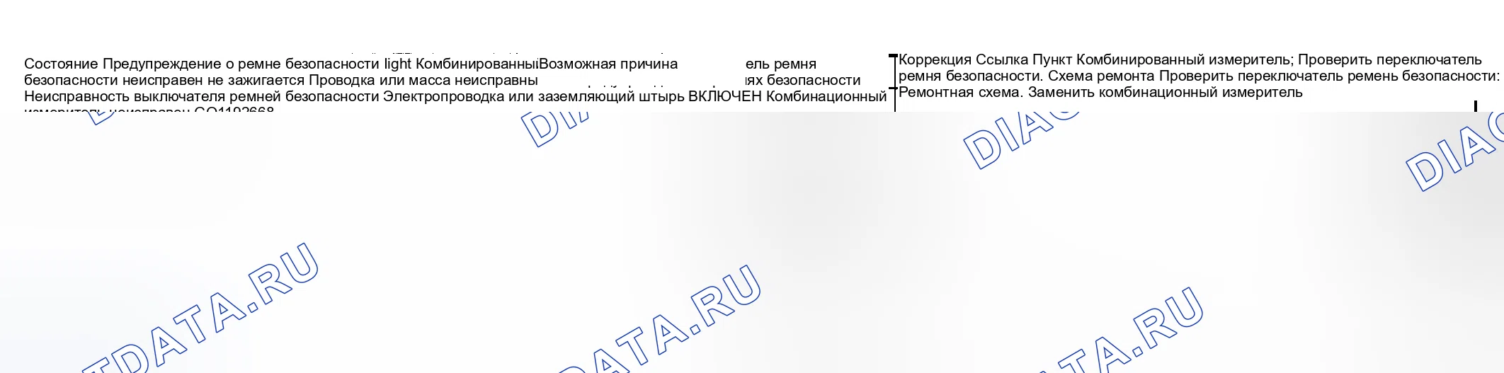 Рис. 14: Диагностика симптомов ремня безопасности (если он оборудован). Suzuki Aerio I