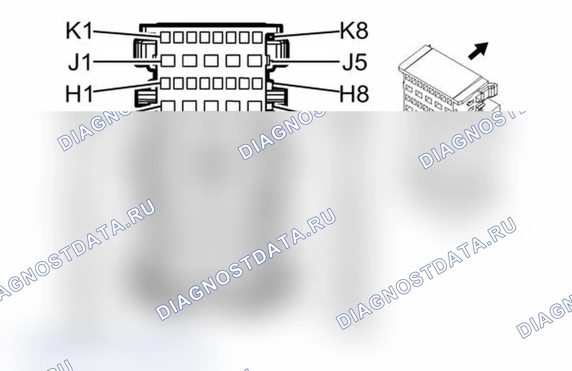 Рис. 60: Блок предохранителей - вспомогательный X1 (HP2). Chevrolet Cab & Chassis Silverado 3500 HD 