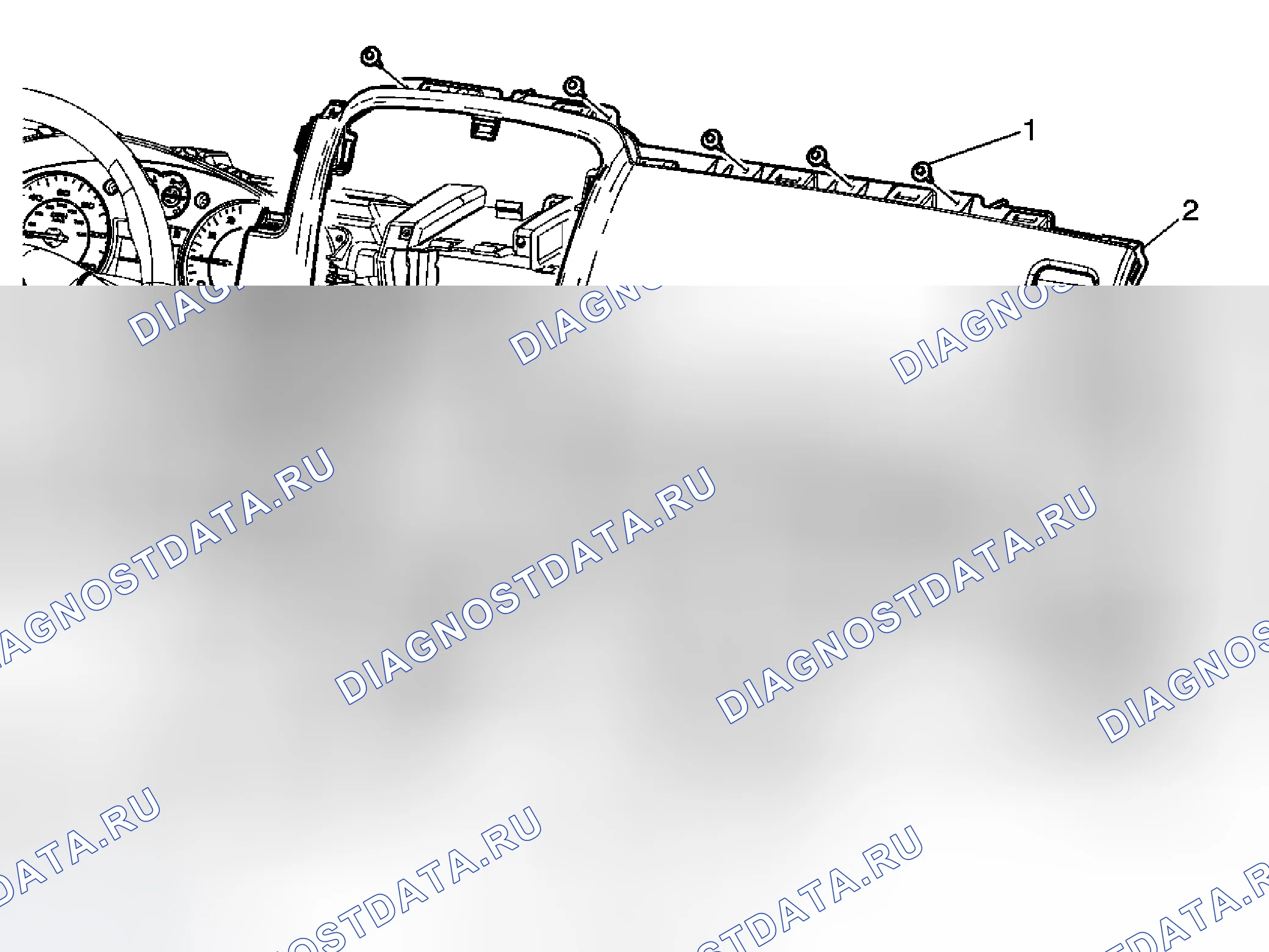Рис. 14: Замена нижней трим-панели приборной панели - правая сторона. Kia Ceed JD рестайлинг