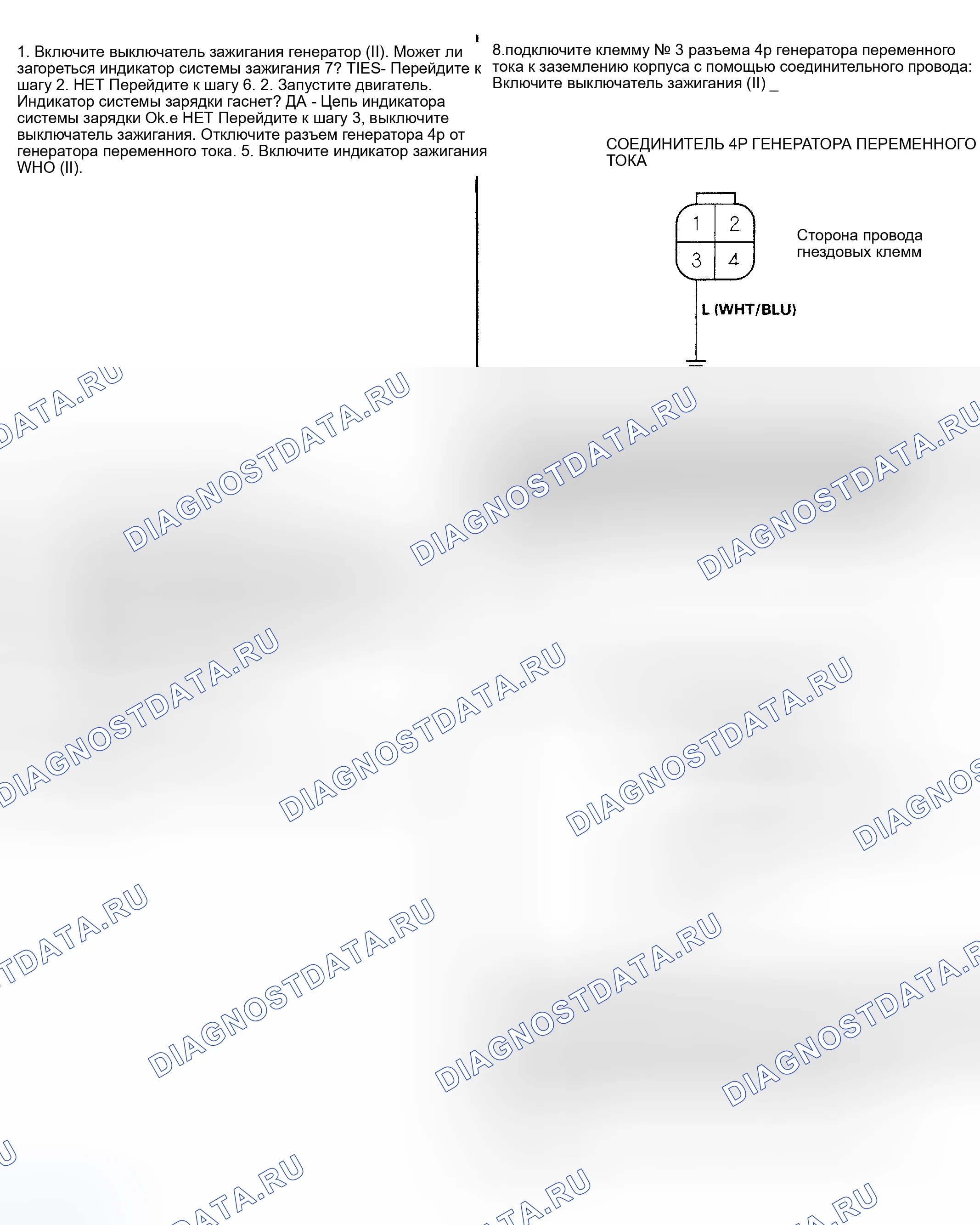 Рис. 3: Тест индикатора системы зарядки. Honda Accord VI