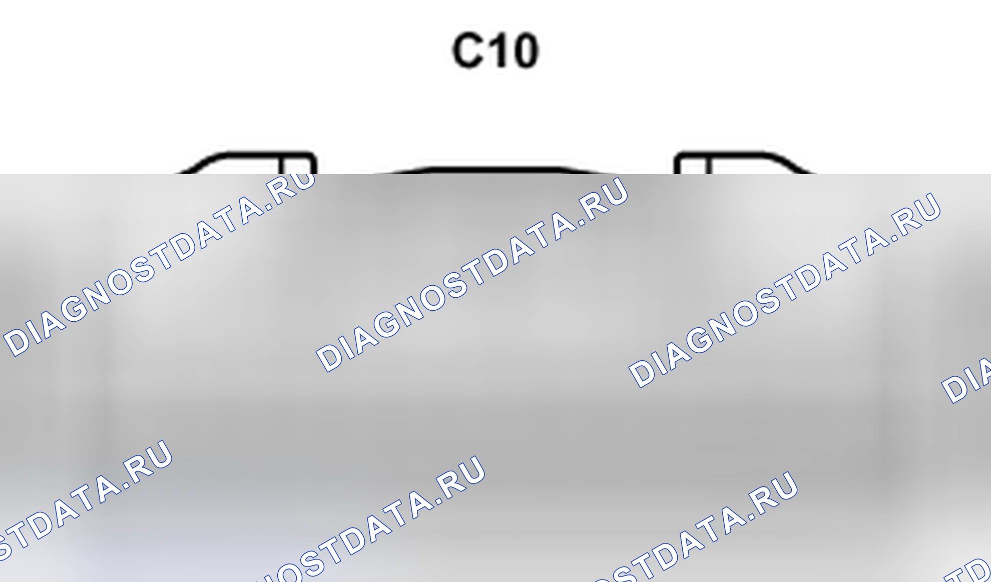 Рис. 592: Комбинированный вид с торца разъема расходомера (C10). Toyota Prius II рестайлинг