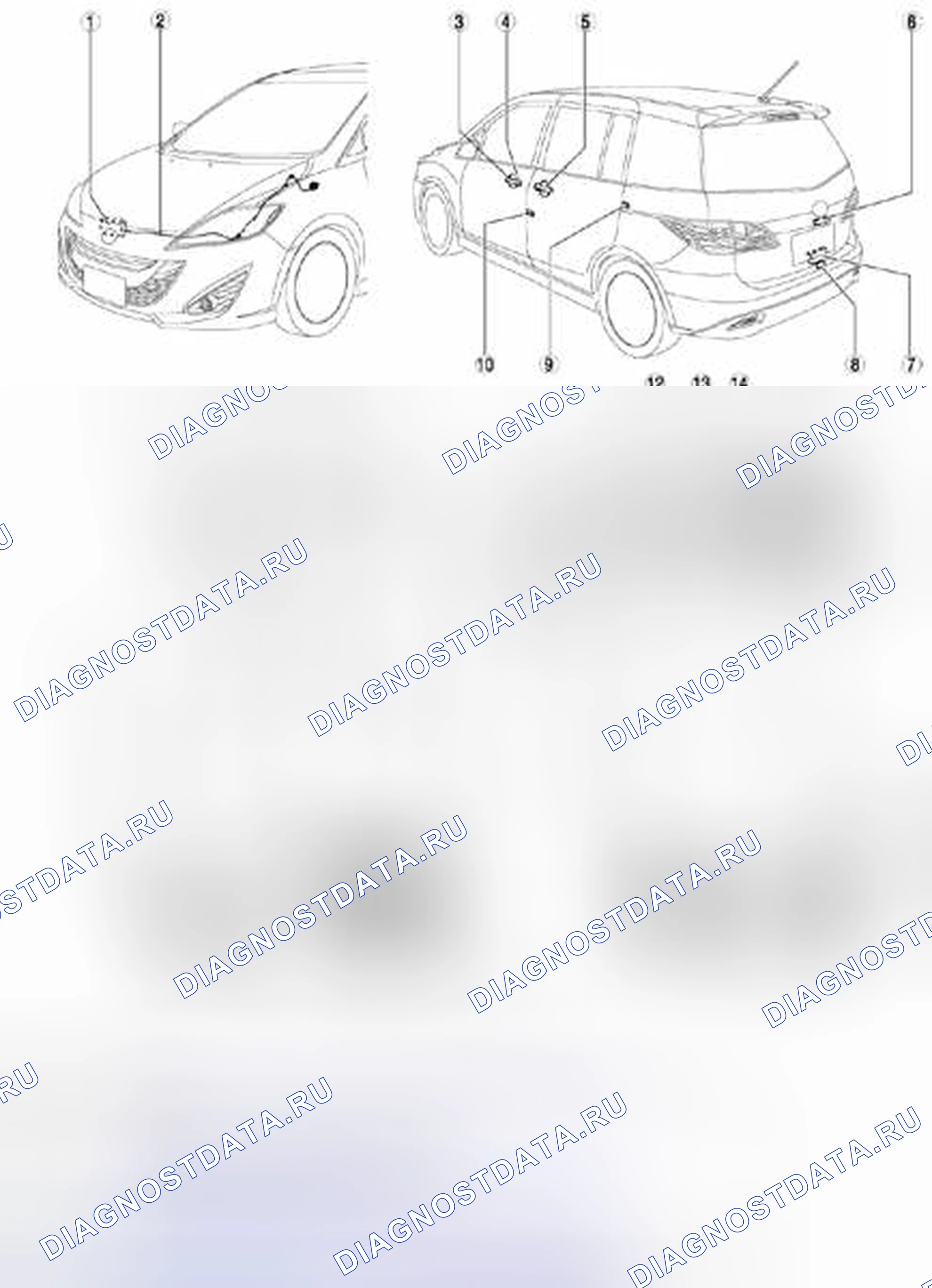 Рис. 1: Замки и открывающие устройства. Honda Civic IX рестайлинг