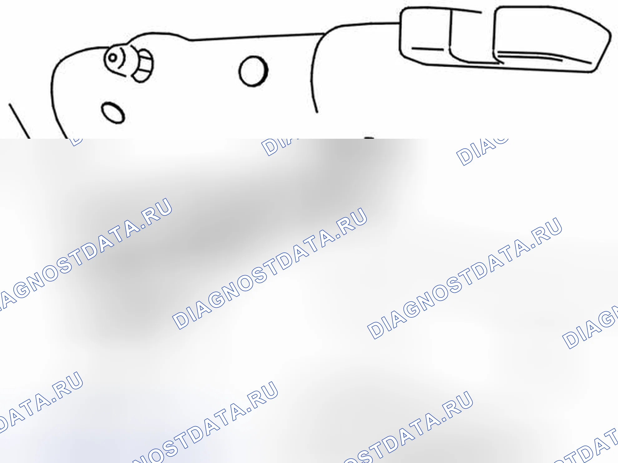Рис. 637: УСТАНОВКА РУКОЯТКИ АВАРИЙНОГО ОТКРЫТИЯ И КОМПОНЕНТОВ. Volvo S40 II рестайлинг