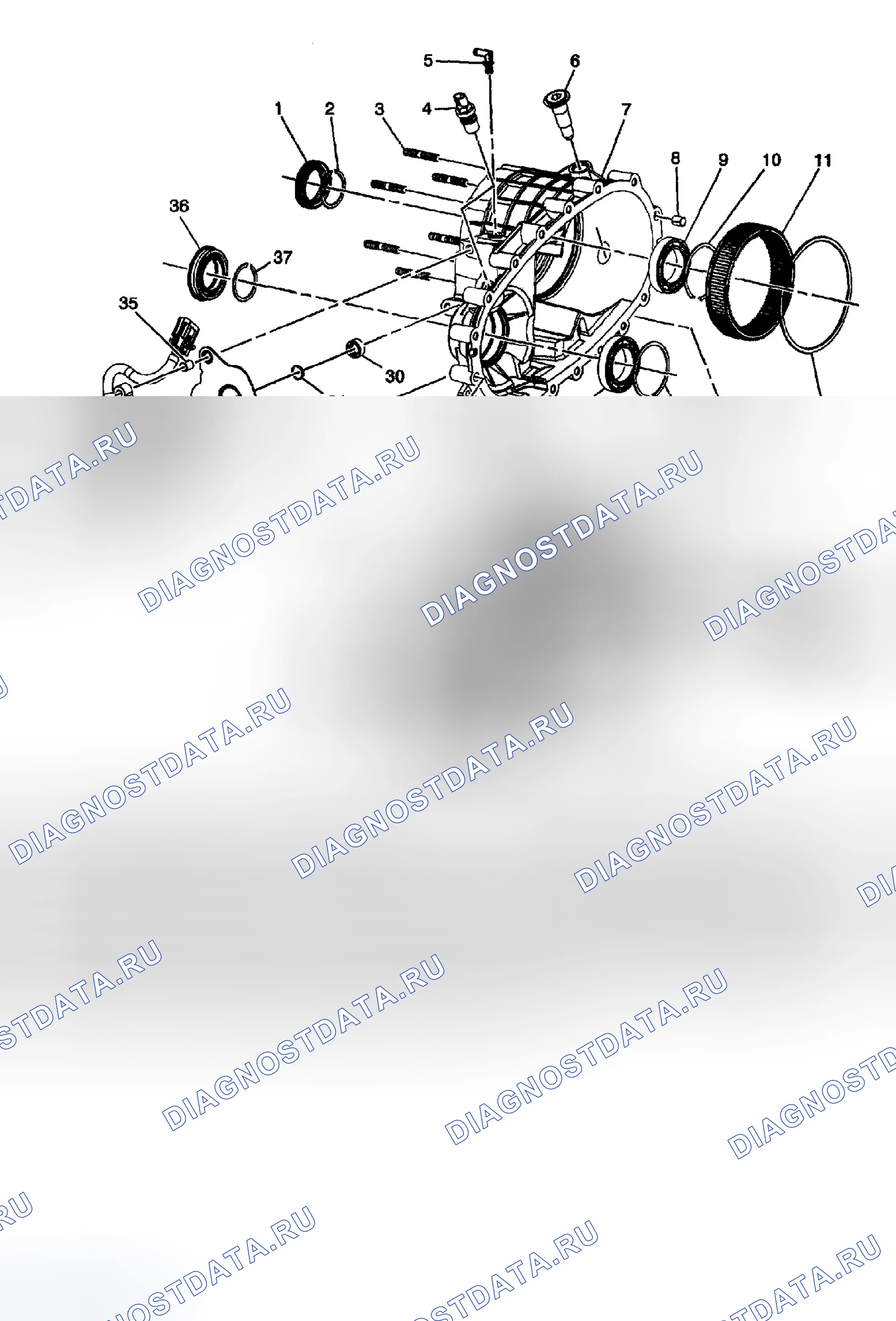 Рис. 140: Раздаточная коробка в разобранном виде. Chevrolet Silverado 1500 HD 
