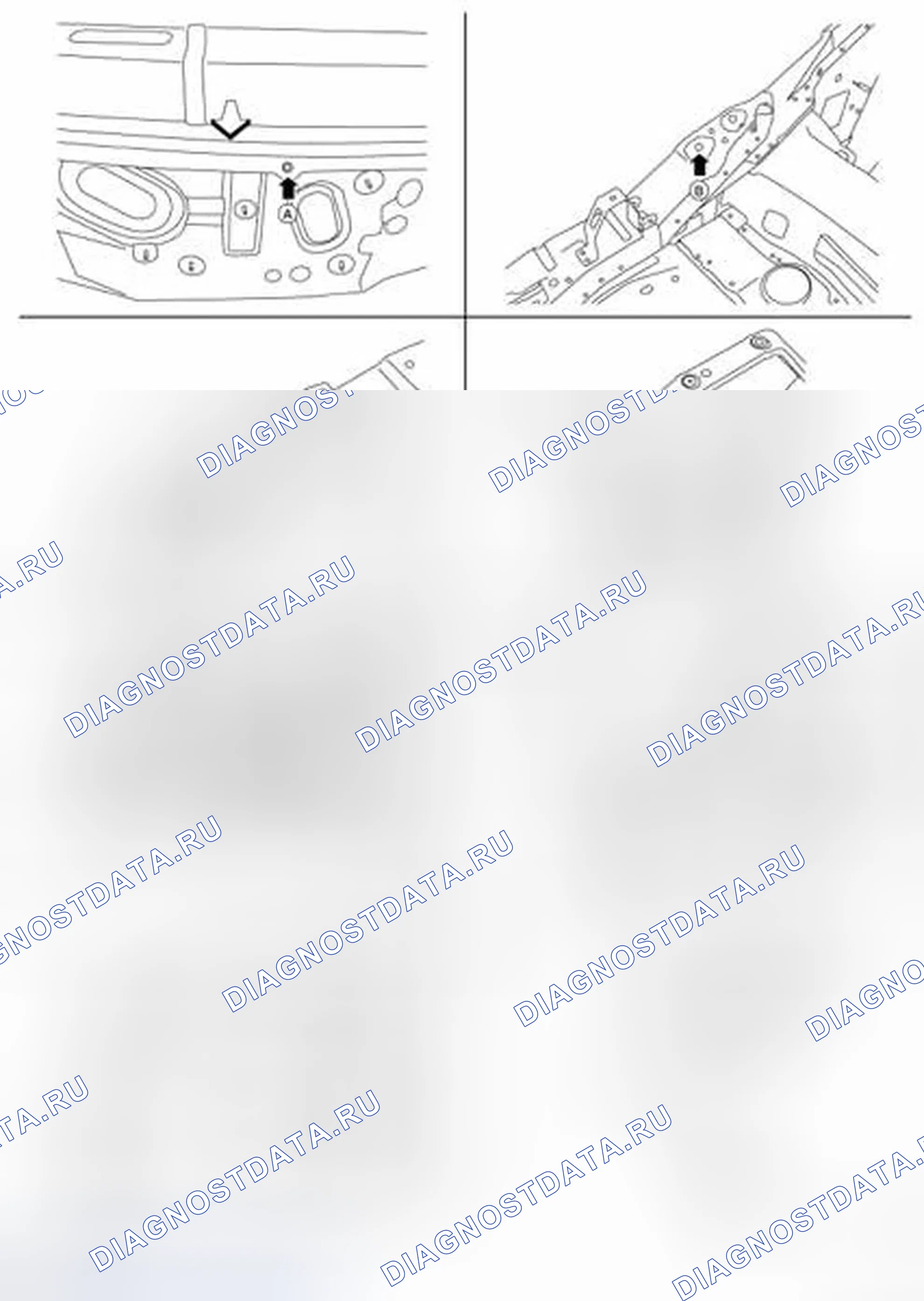 Рис. 309: ТОЧКИ ИЗМЕРЕНИЯ. Infiniti QX60 I