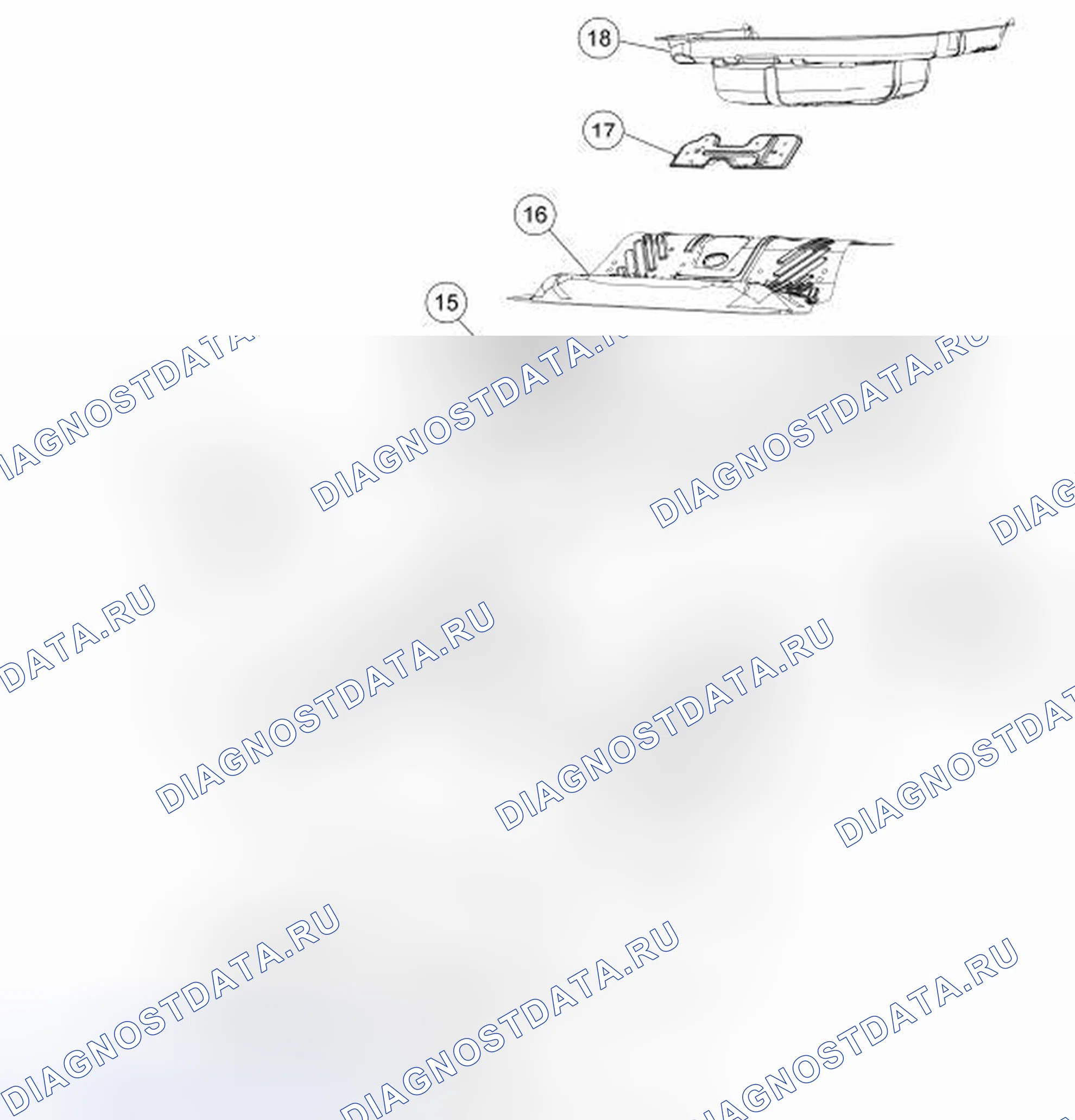 Рис. 49: Днище кузова - заднее. Hyundai ix55 I