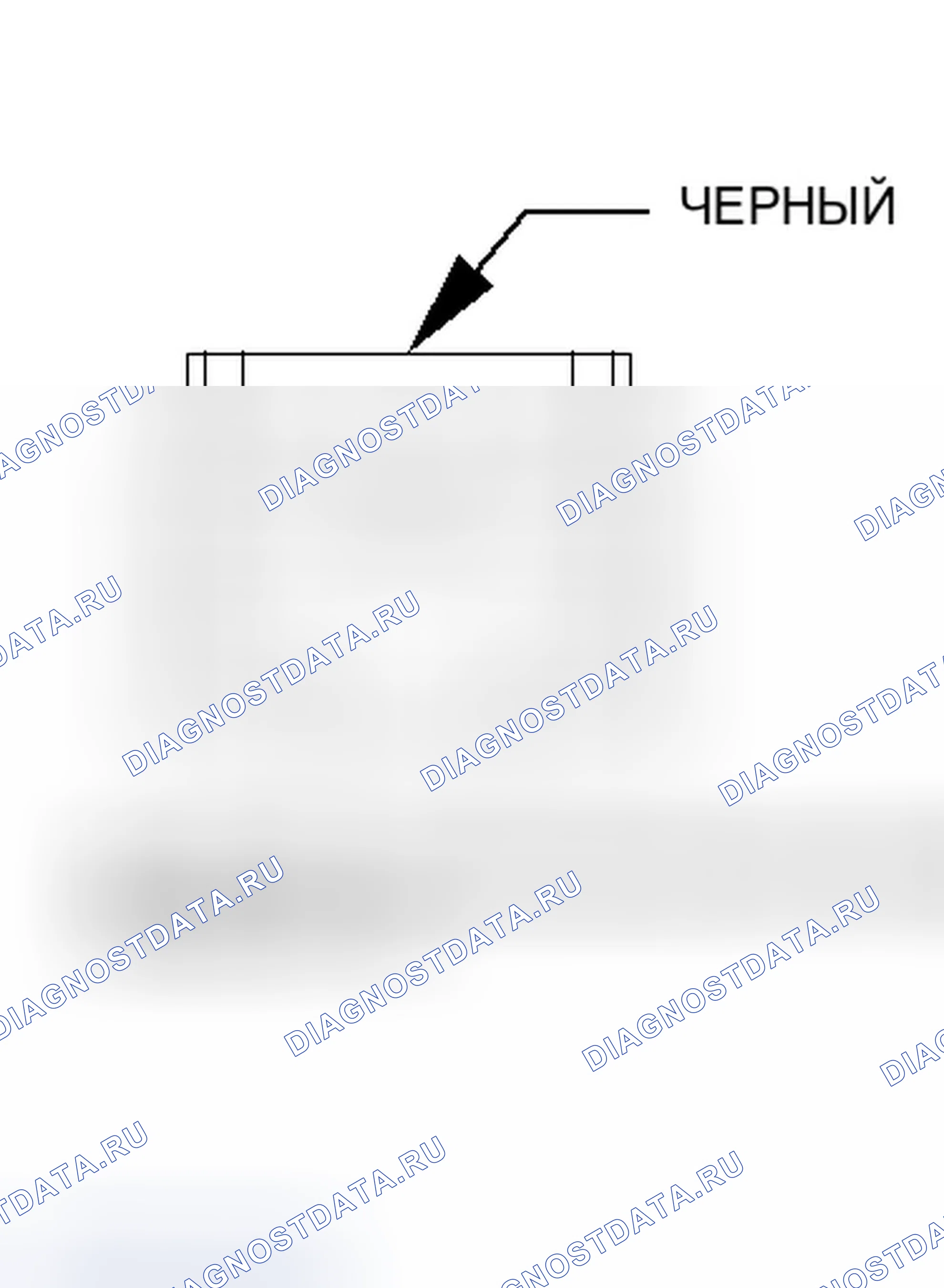 Рис. 13: Вид с торца электрического разъема с подогревом (питание). Dodge Magnum I
