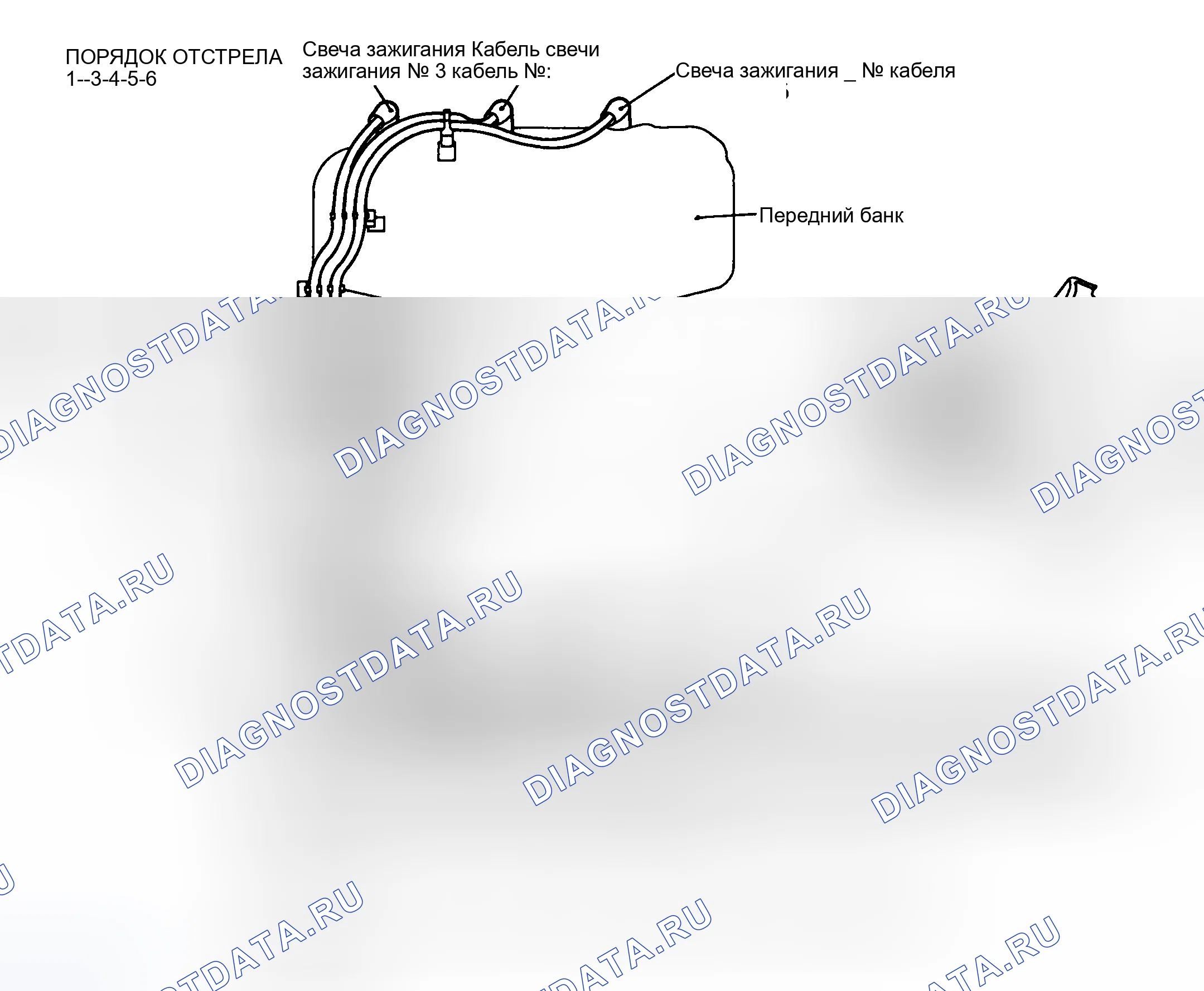 Рис. 1: Порядок обжига и разводка проводов (Diamante 3.0L SOHC). Honda Fit I