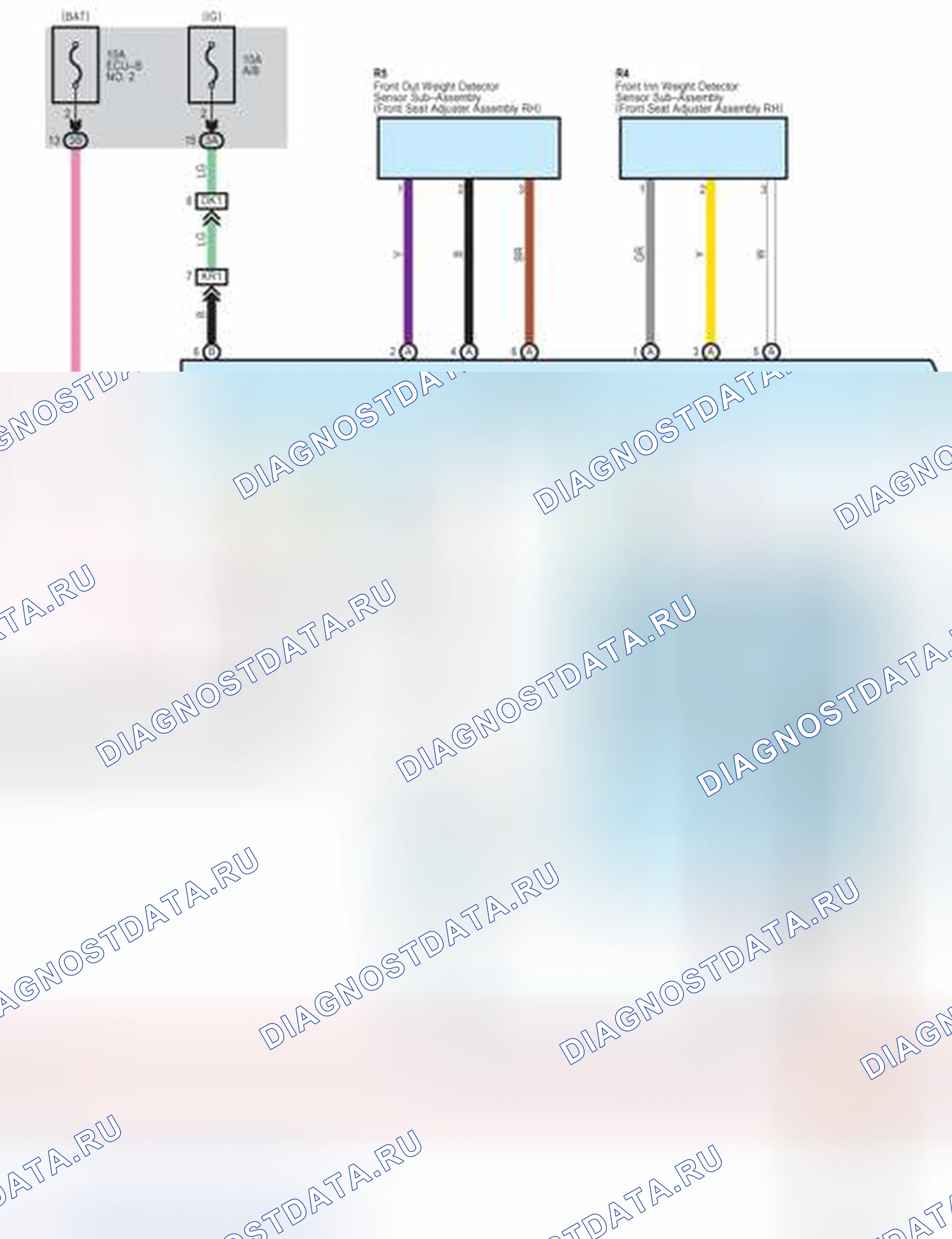 Рис. 314: Схема подключения системы SRS (4 из 5). Toyota Avalon XX40