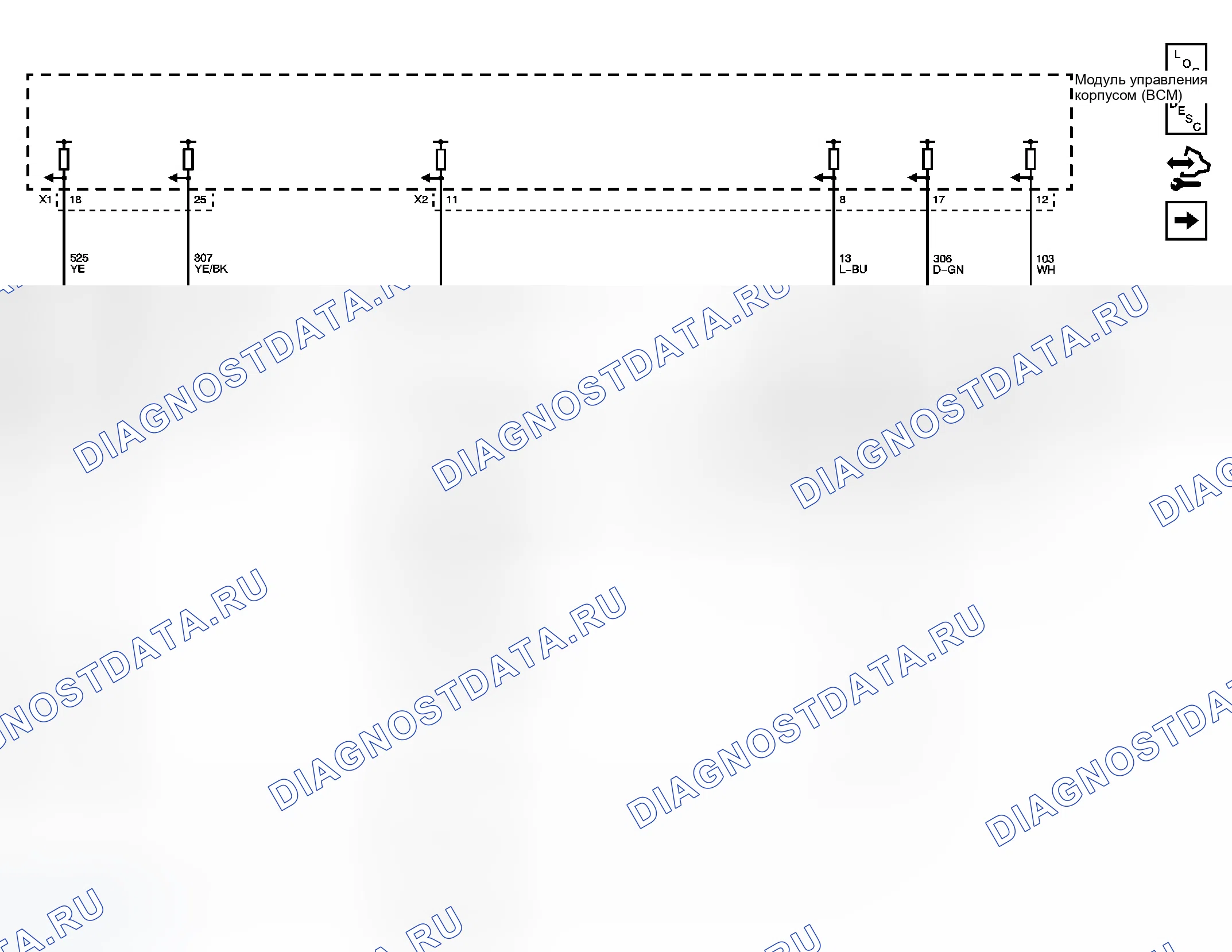 Рис. 1: Схема фар/дневных ходовых огней (DRL). GMC Cab & Chassis Sierra 3500 HD 