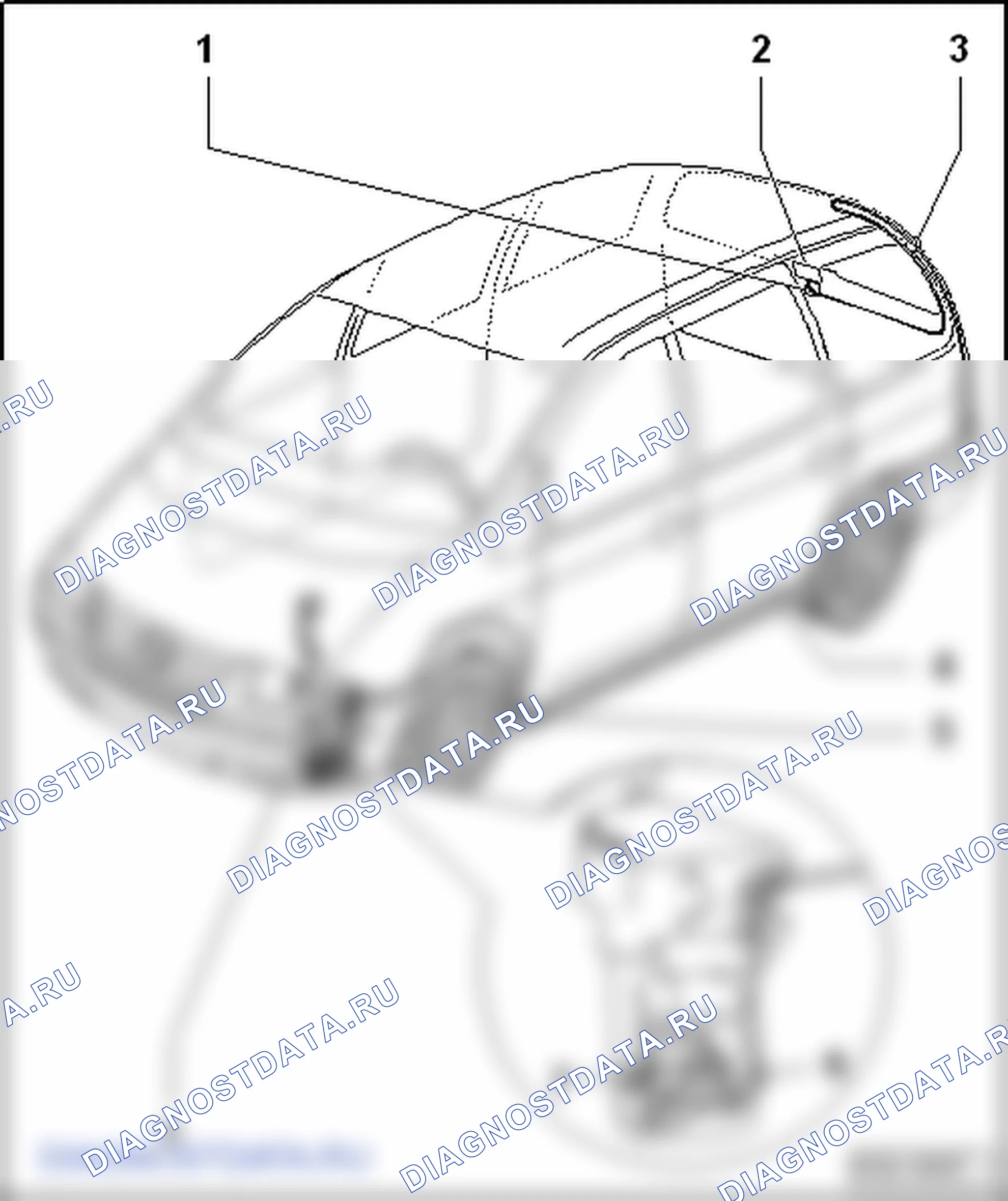 Система омывателей заднего окна. SEAT Alhambra I
