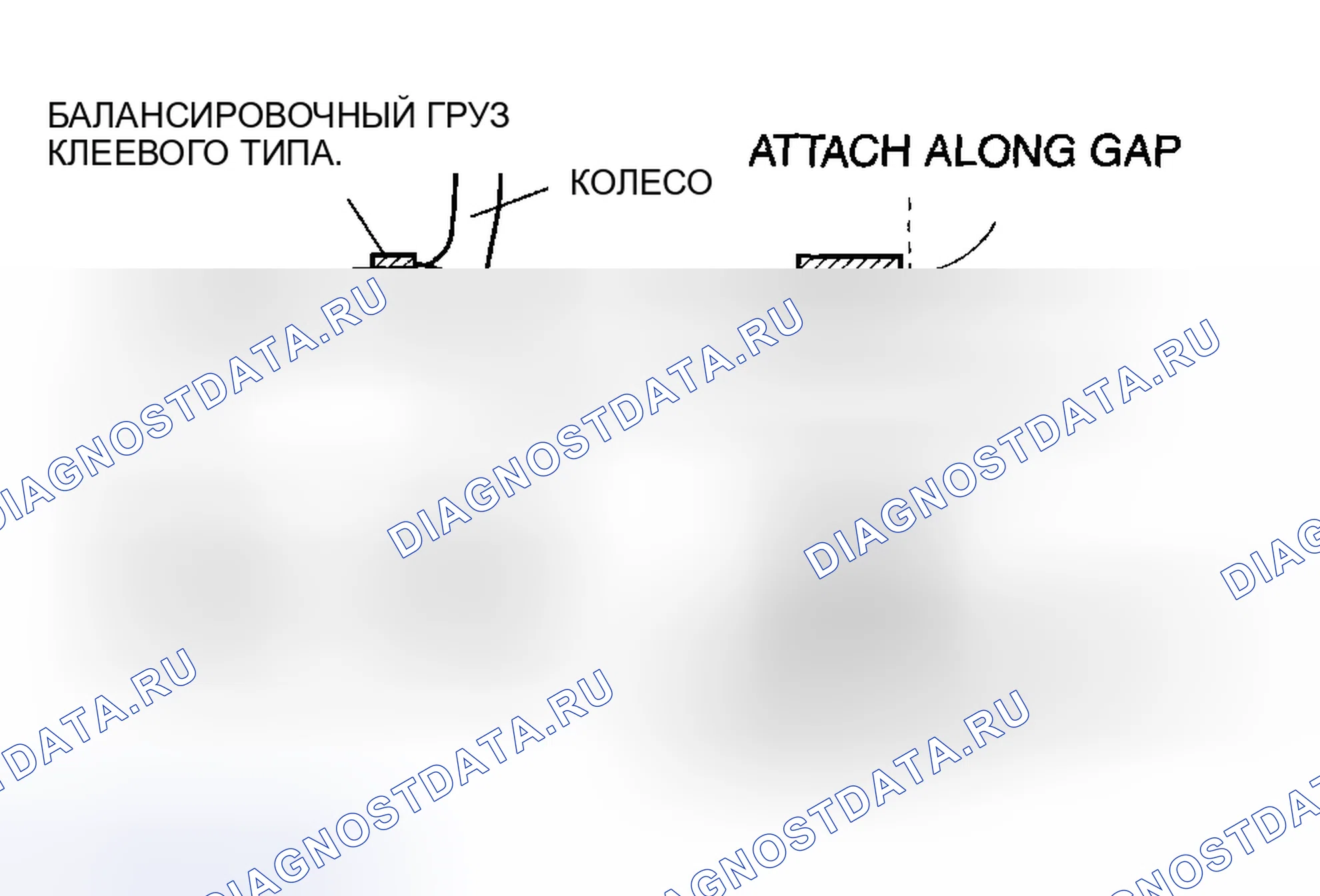 Рис. 6: Балансировочный груз клеевого типа (наружный). Mazda 5 I