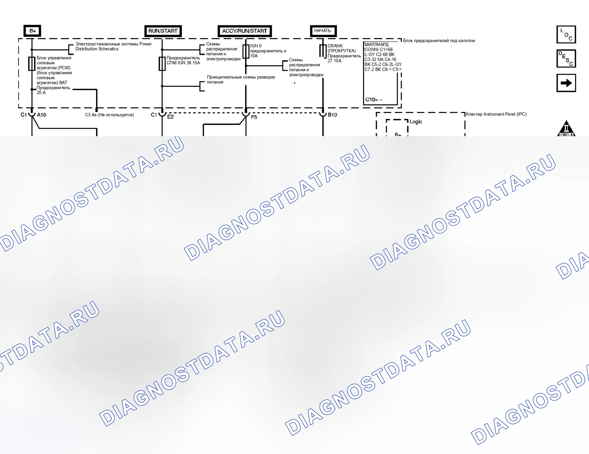 Рис. 25: Схема управления двигателем. GMC Savana G1500 
