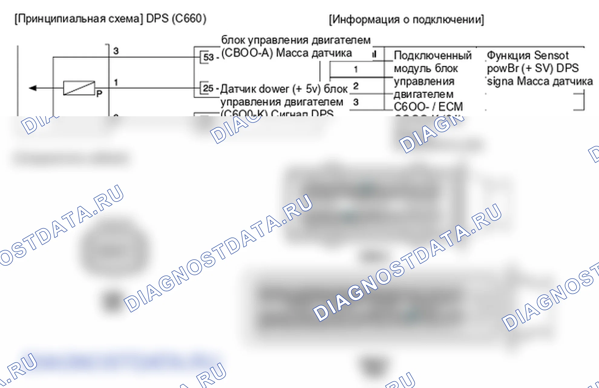 Фрагмент электросхемы: Датчик дифференциального давления DPF. Hyundai ix35 EL