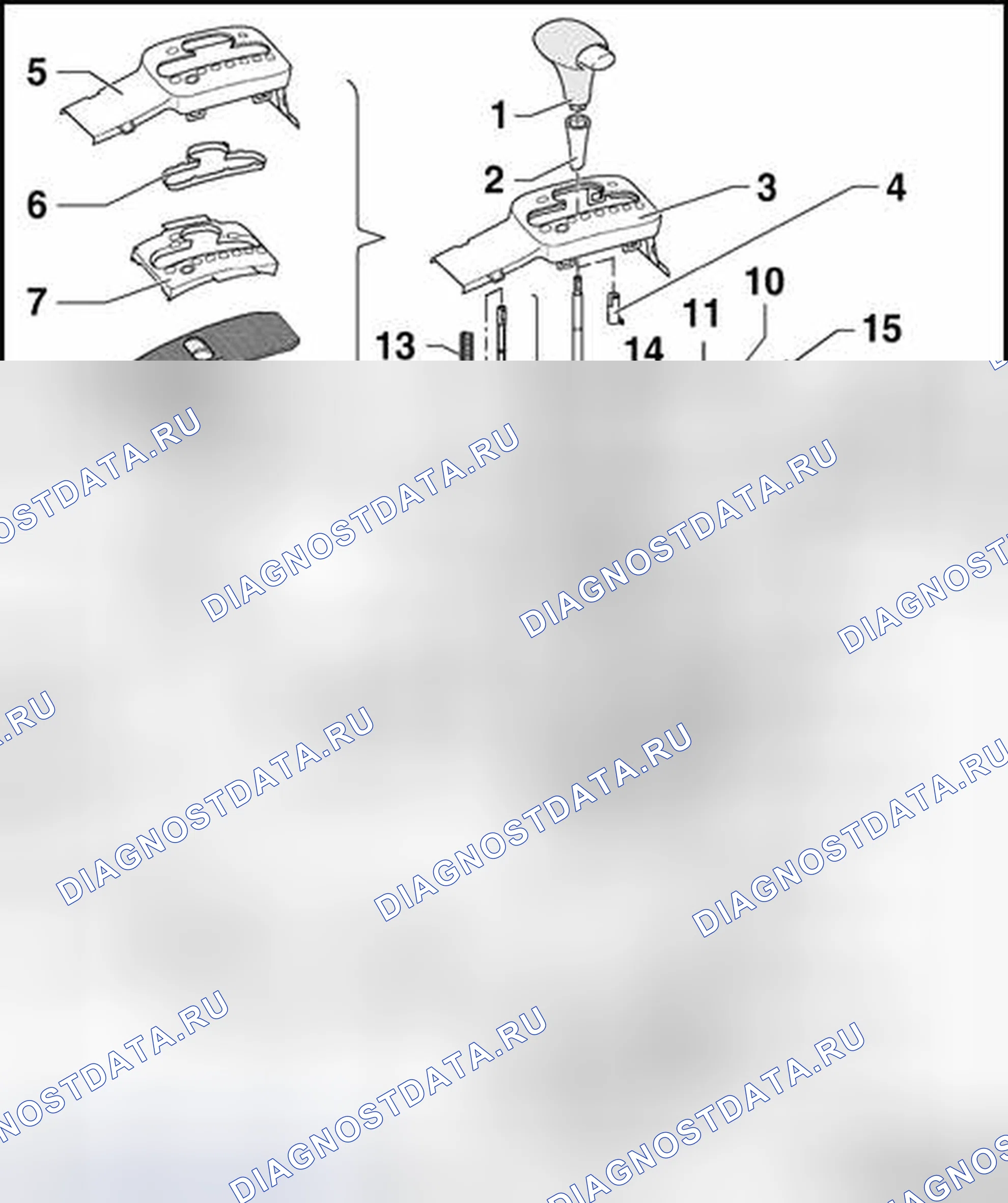Рис. 62: Механизм переключения передач (компоновка), разборка и сборка. Volkswagen Passat B5 рестайлинг