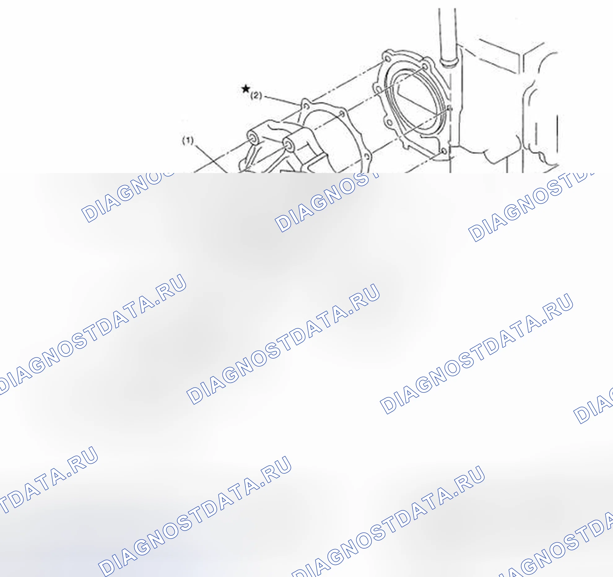 Рис. 16: Идентификация компонентов водяного насоса. Subaru Impreza WRX GD/GG рестайлинг 2