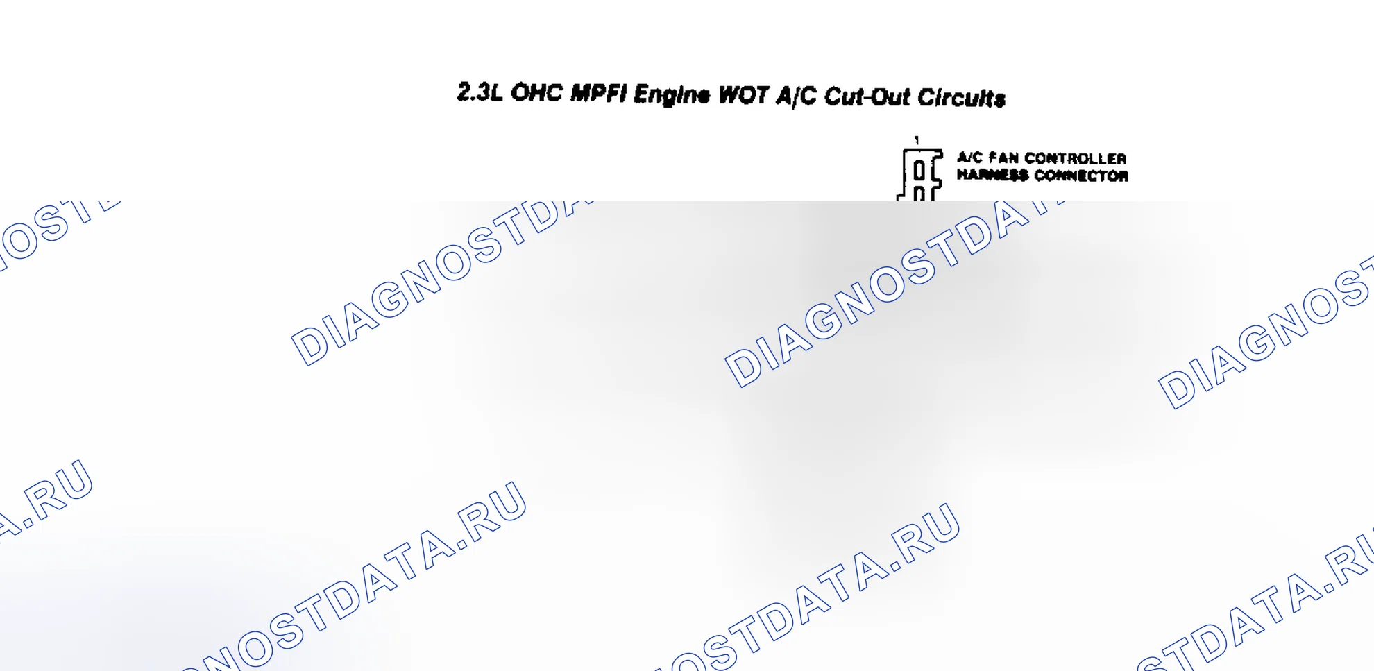 Рис. 110: 2.3L OHC MPFI двигатель полностью открытая дроссельная заслонка кондиционер Cut-Out Circuits. Ford Mustang III рестайлинг