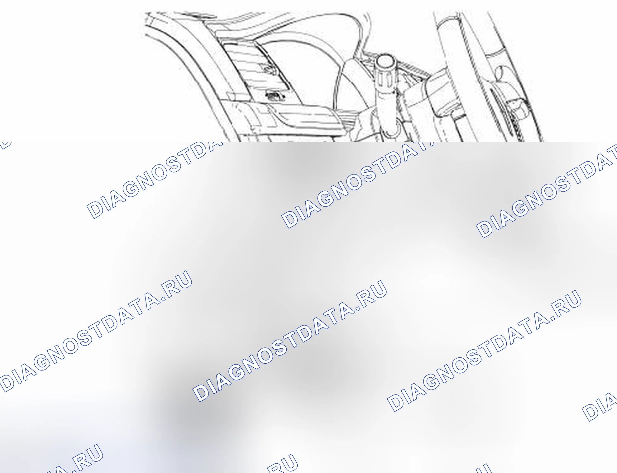 Рис. 125: Рукоятка разблокировки защелки капота. Hyundai ix55 I