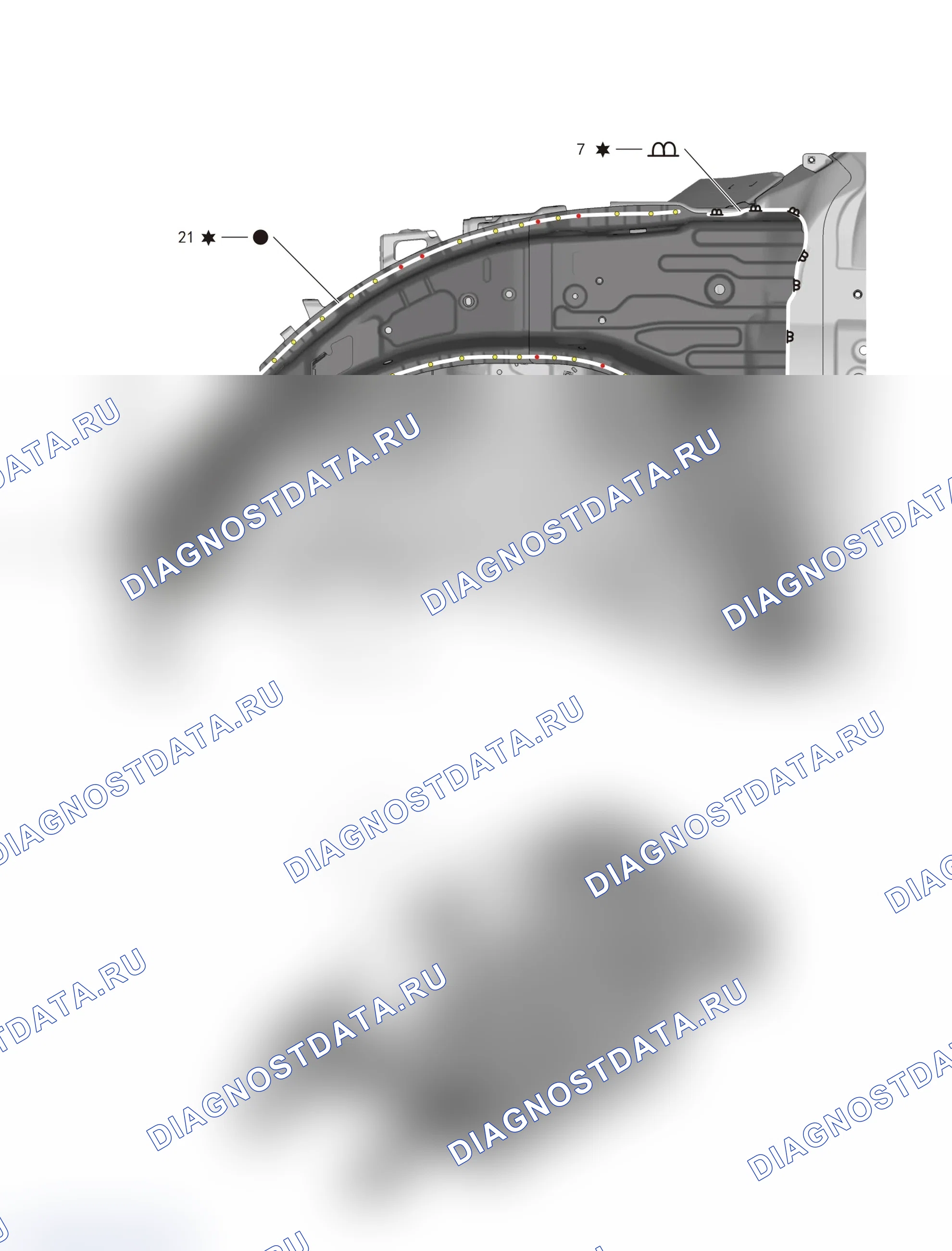 Левая балка и боковая ограждающая соединительная пластина — Haval Jolion. Haval Jolion I