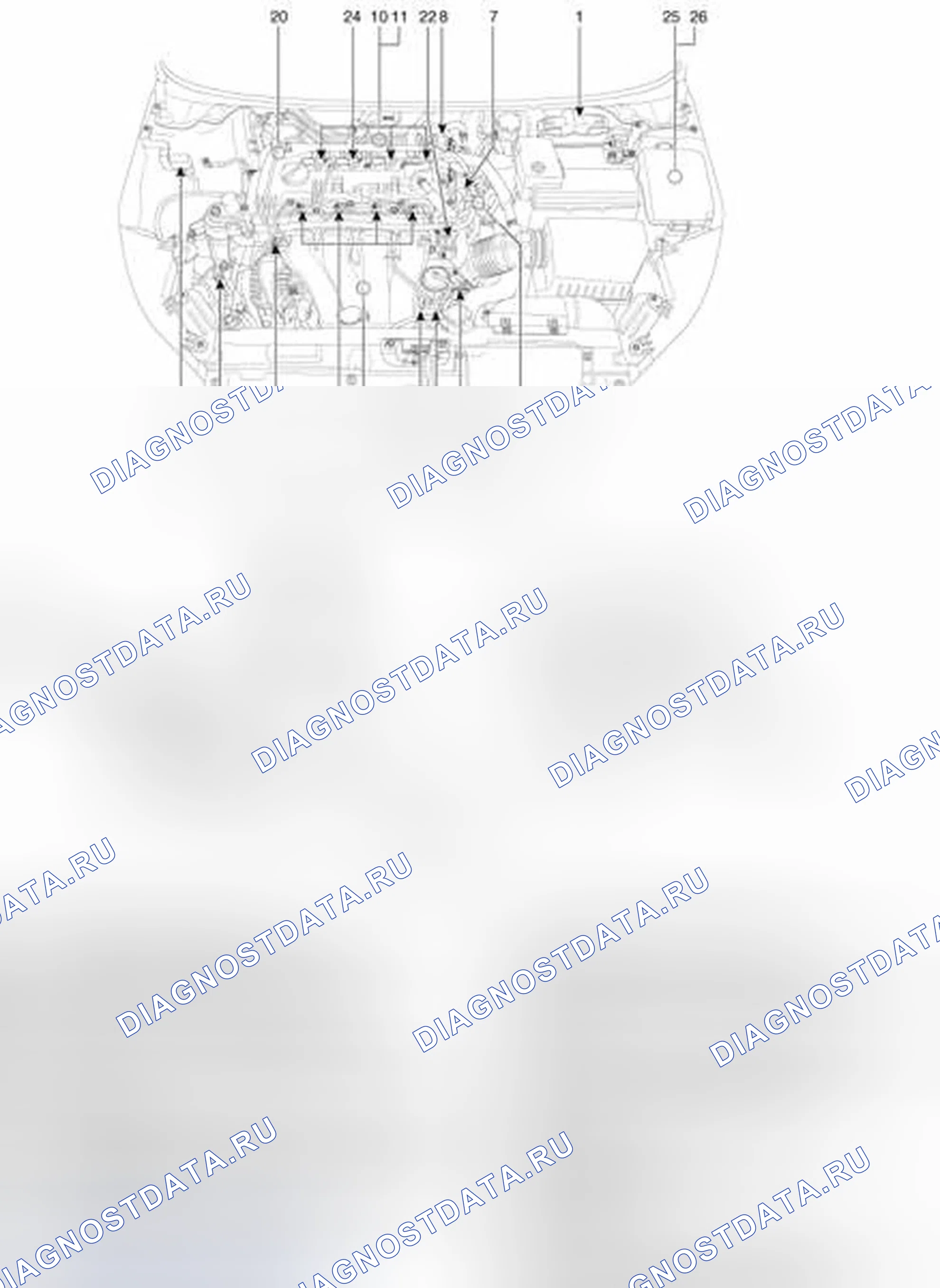 Рис. 91: Расположение компонентов. Hyundai Elantra V