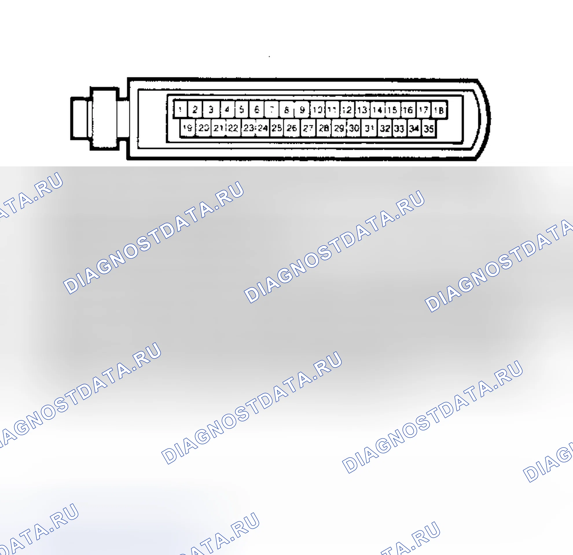 Рис. 14: РАЗЪЕМ ECU ВПРЫСКА ТОПЛИВА. Jeep Wagoneer XJ