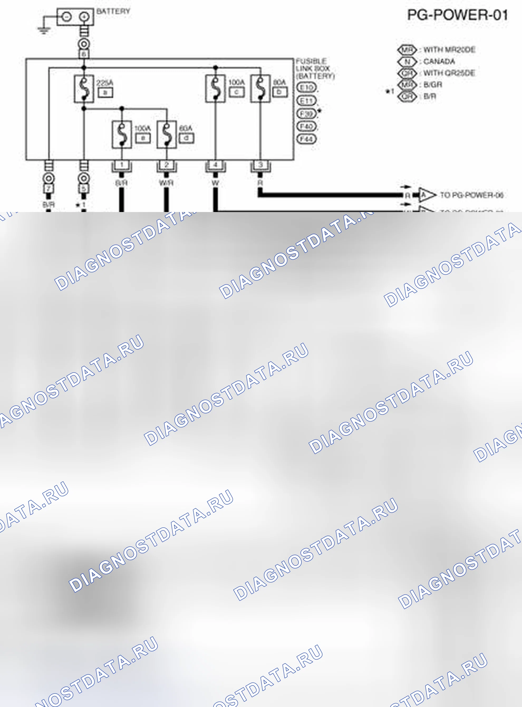 Рис. 14: электросхема - Pg-Питание-01. Nissan Sentra B16