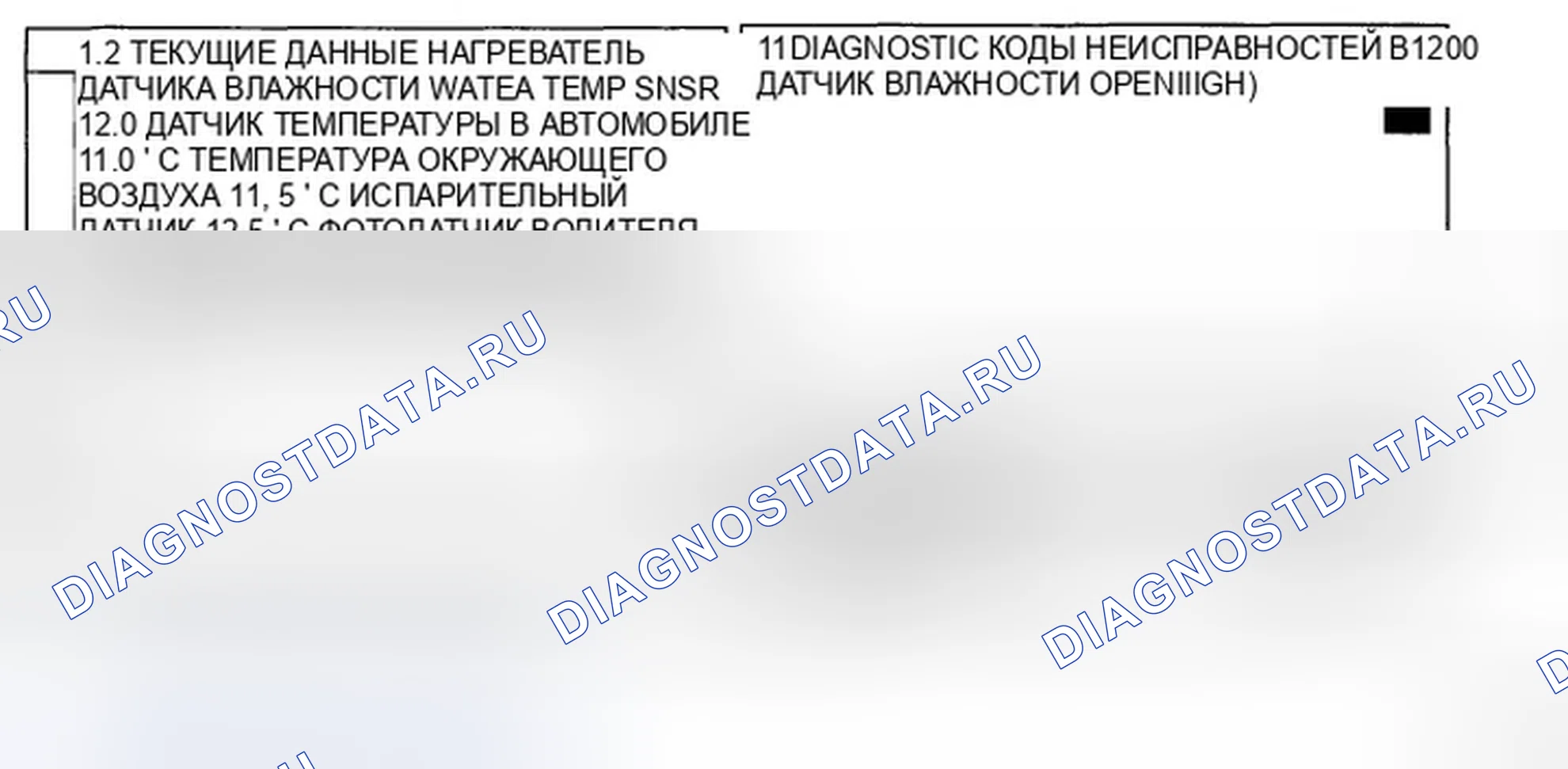 Рис. 1: МОНИТОРИНГ ДАННЫХ SCANTOOL. Hyundai Sonata V рестайлинг