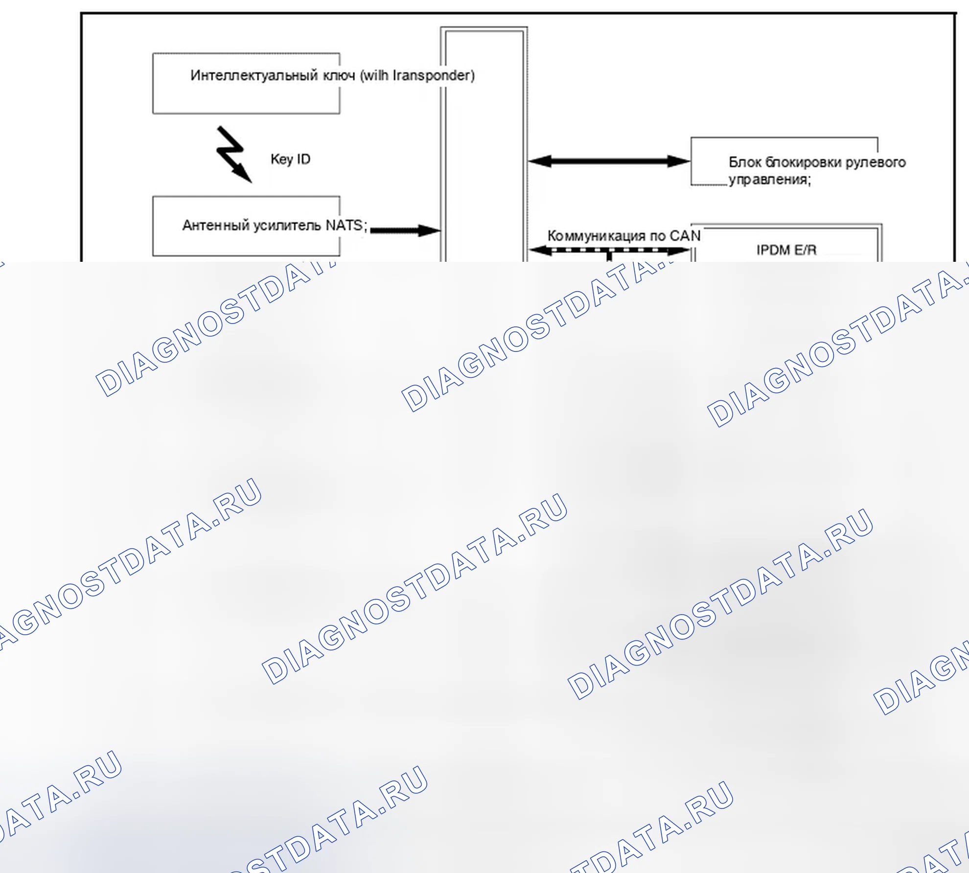 Рис. 109: СИСТЕМА INFINITI VEHICLE IMMOBILIZER система-NATS: Схема системы. Infiniti M37 IV