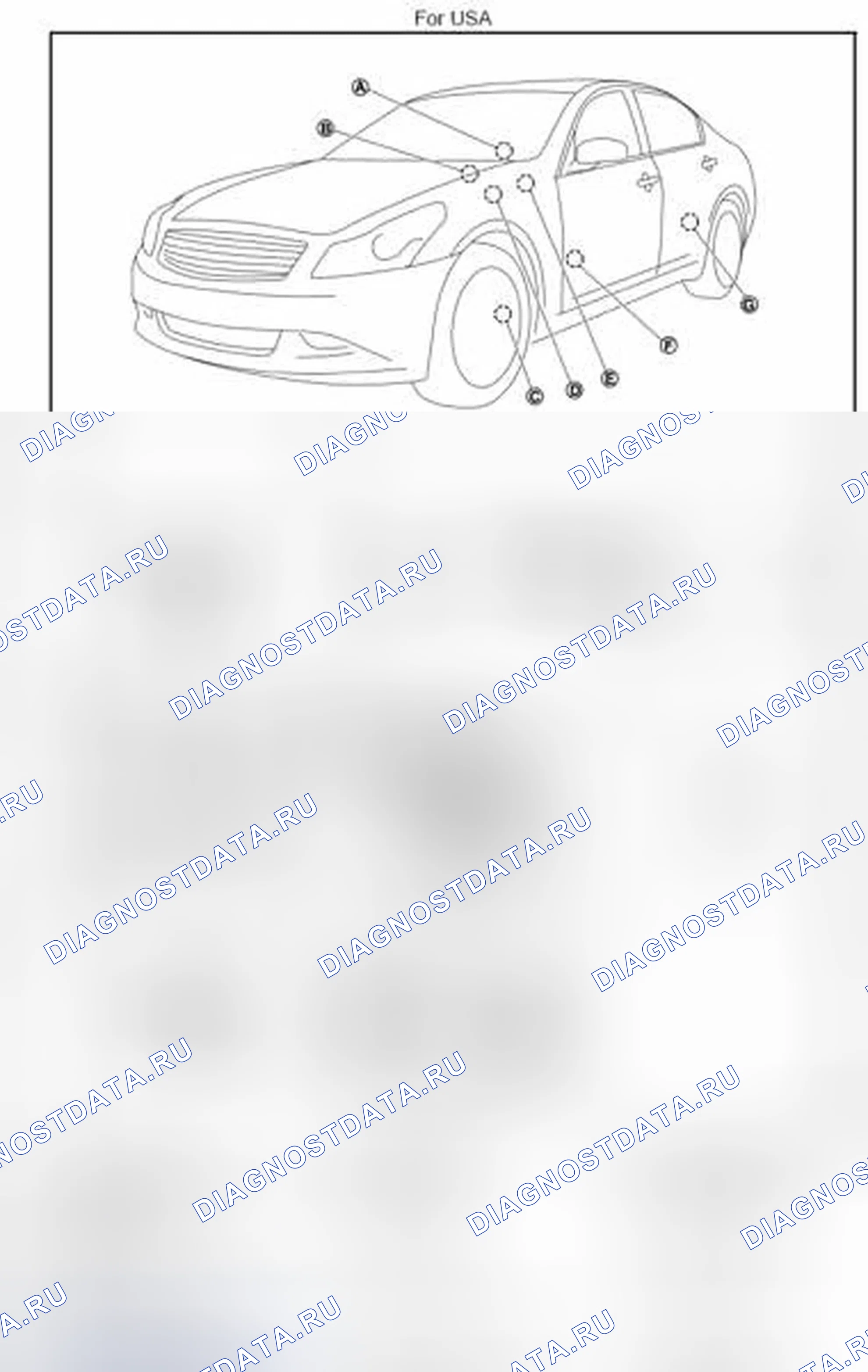 Рис. 3: Расположение компонентов. Infiniti G25 IV рестайлинг