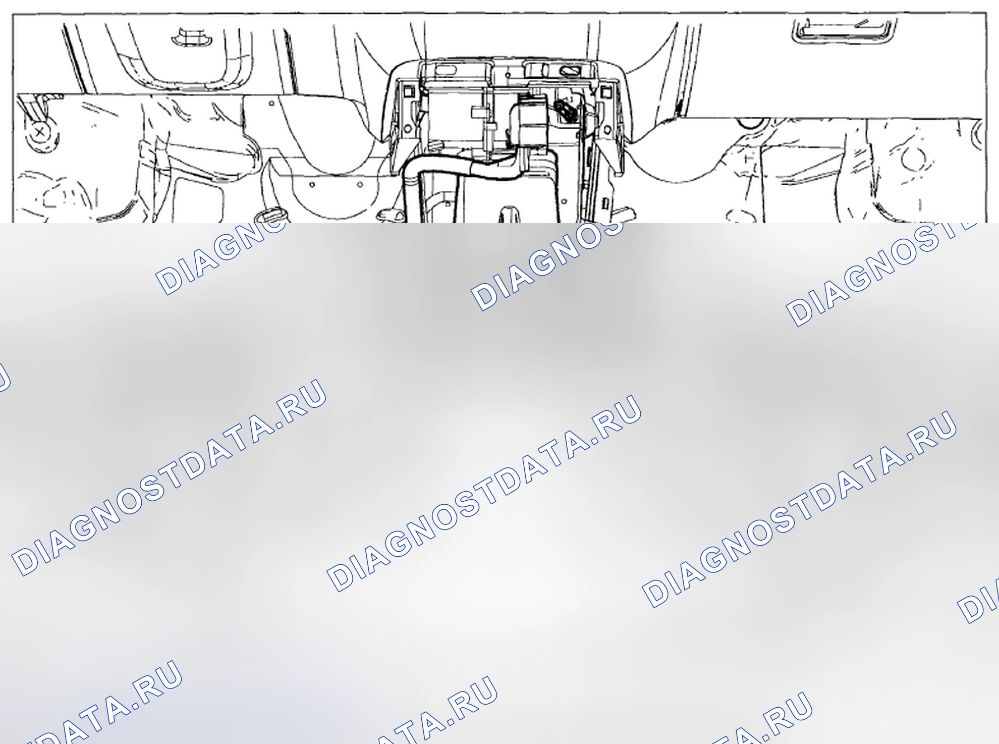 Рис. 1: ДЕМОНТАЖ / МОНТАЖ ЗАДНЕГО ВОЗДУХОВОДА КОЛОДЦА. Mazda Tribute II