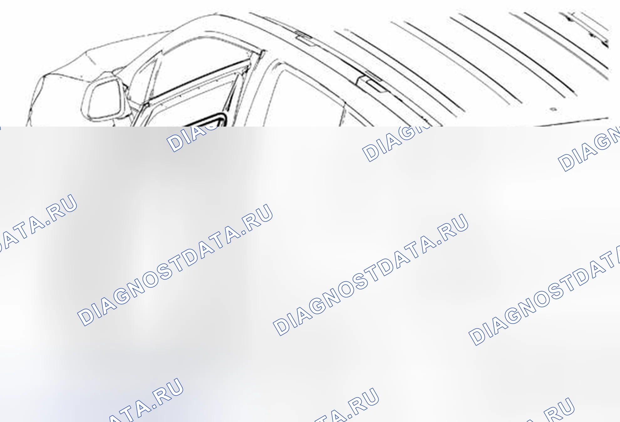Рис. 119: Замена погодной полосы задней боковой двери - сторона двери. Chevrolet Orlando I