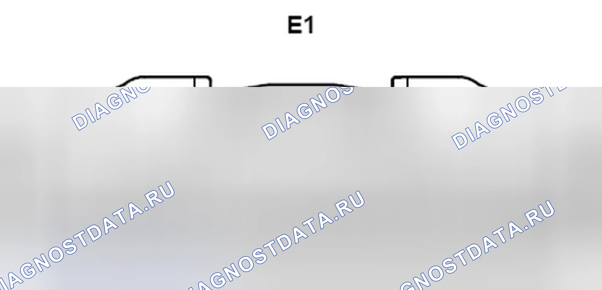 Рис. 491: Вид с торца разъема усилителя переменного тока (E1). Lexus ES XV40
