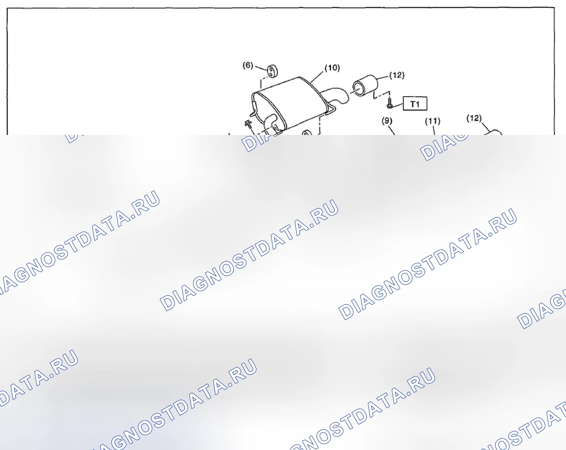 Рис. 13: ЗАДНЯЯ ВЫХЛОПНАЯ ТРУБА И ГЛУШИТЕЛЬ. Subaru Outback BR