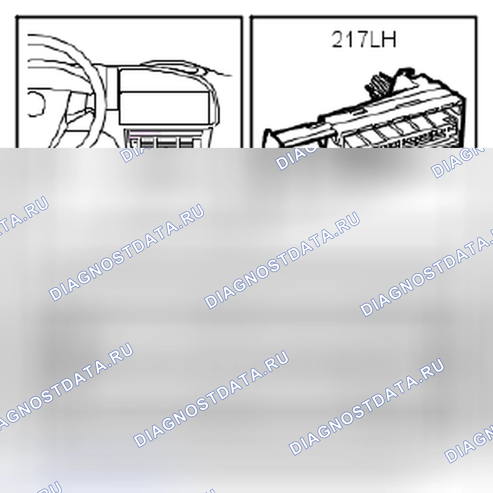 Рис. 602: Датчик температуры, смешанный воздух, пол, слева (217LH). Kia Optima II