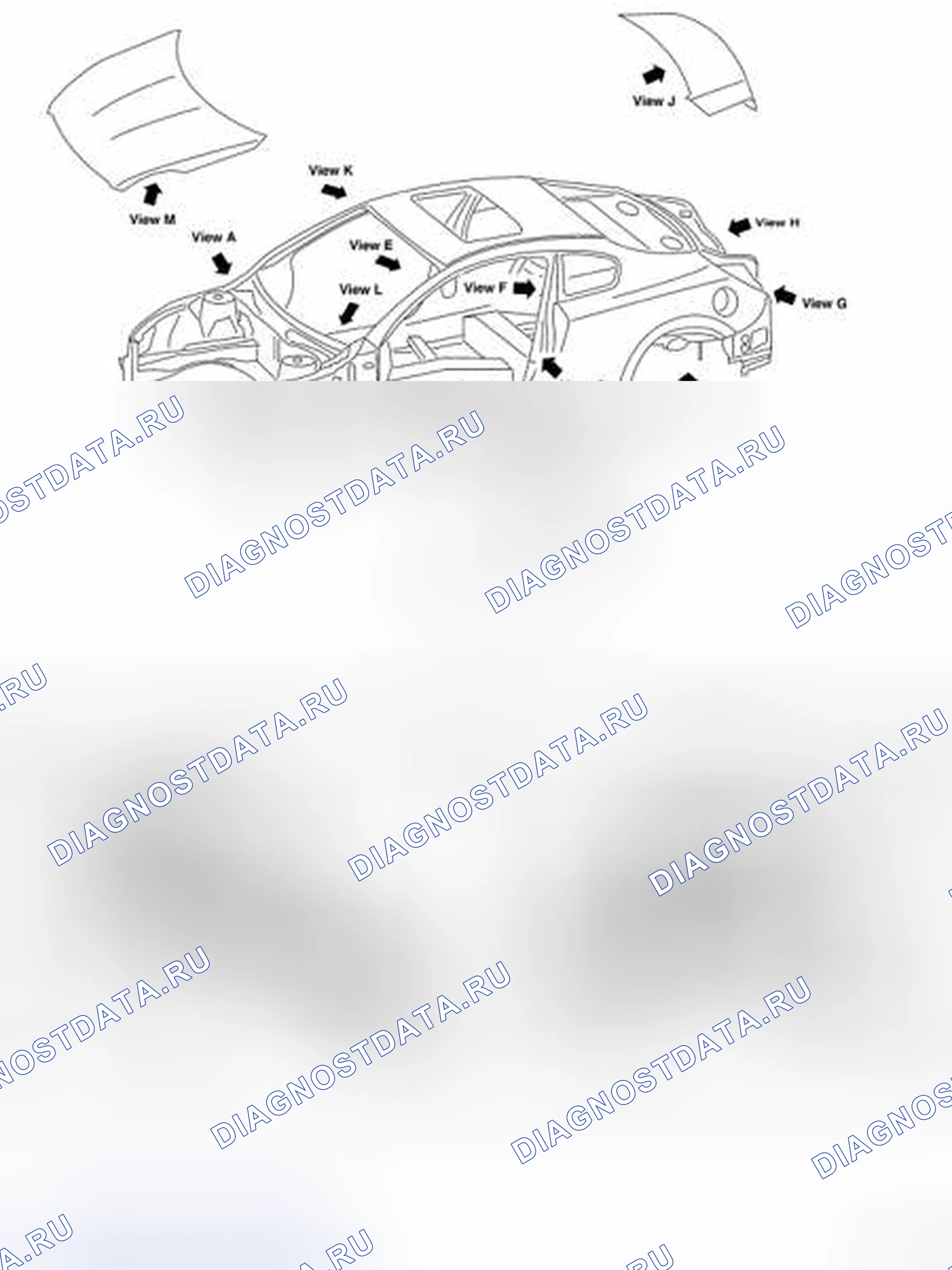 Рис. 325: Описание внешней и внутренней отделки кузова. Nissan Altima L33