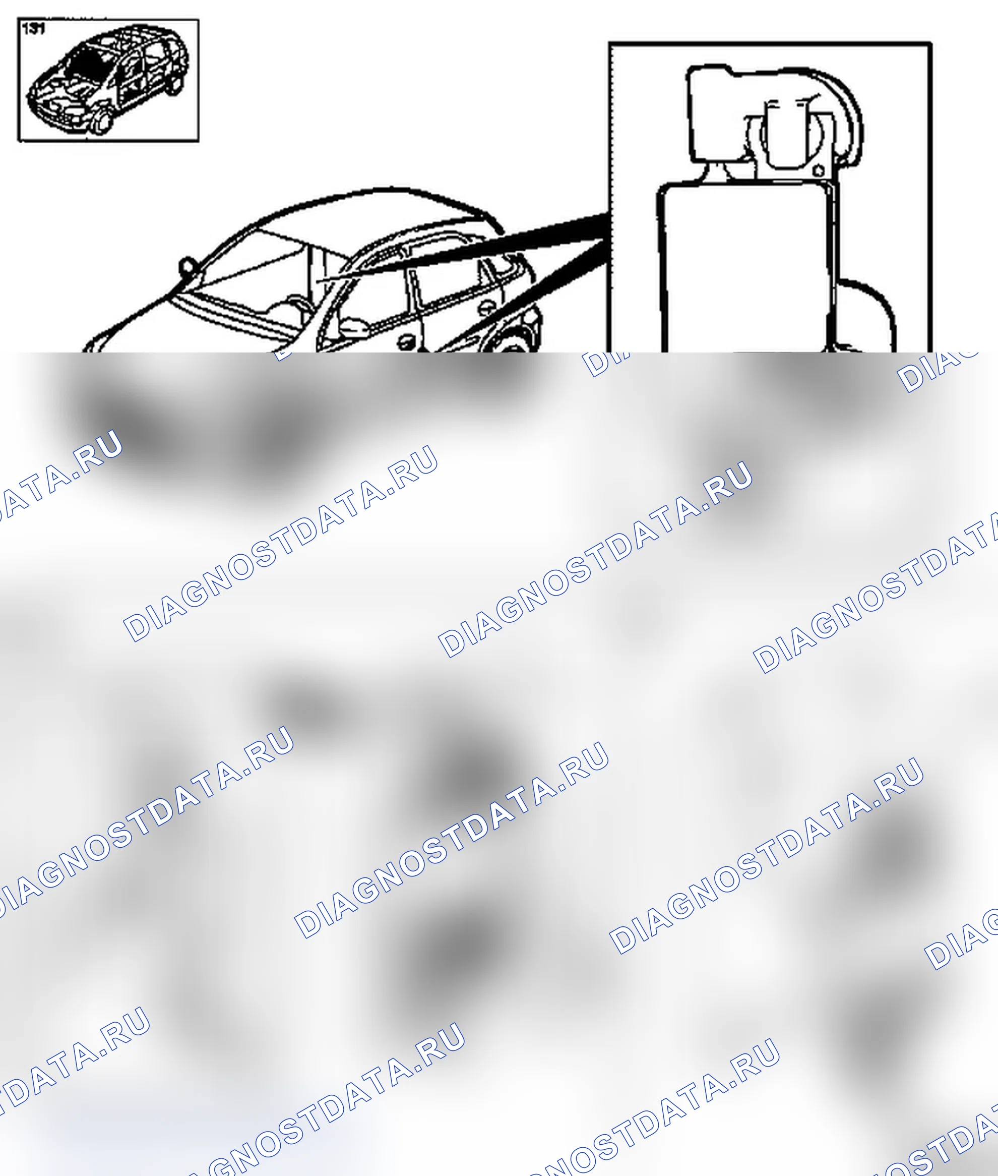 Снять и установить датчик боковой подушки безопасности (модель F 08, F 68). Opel Corsa C