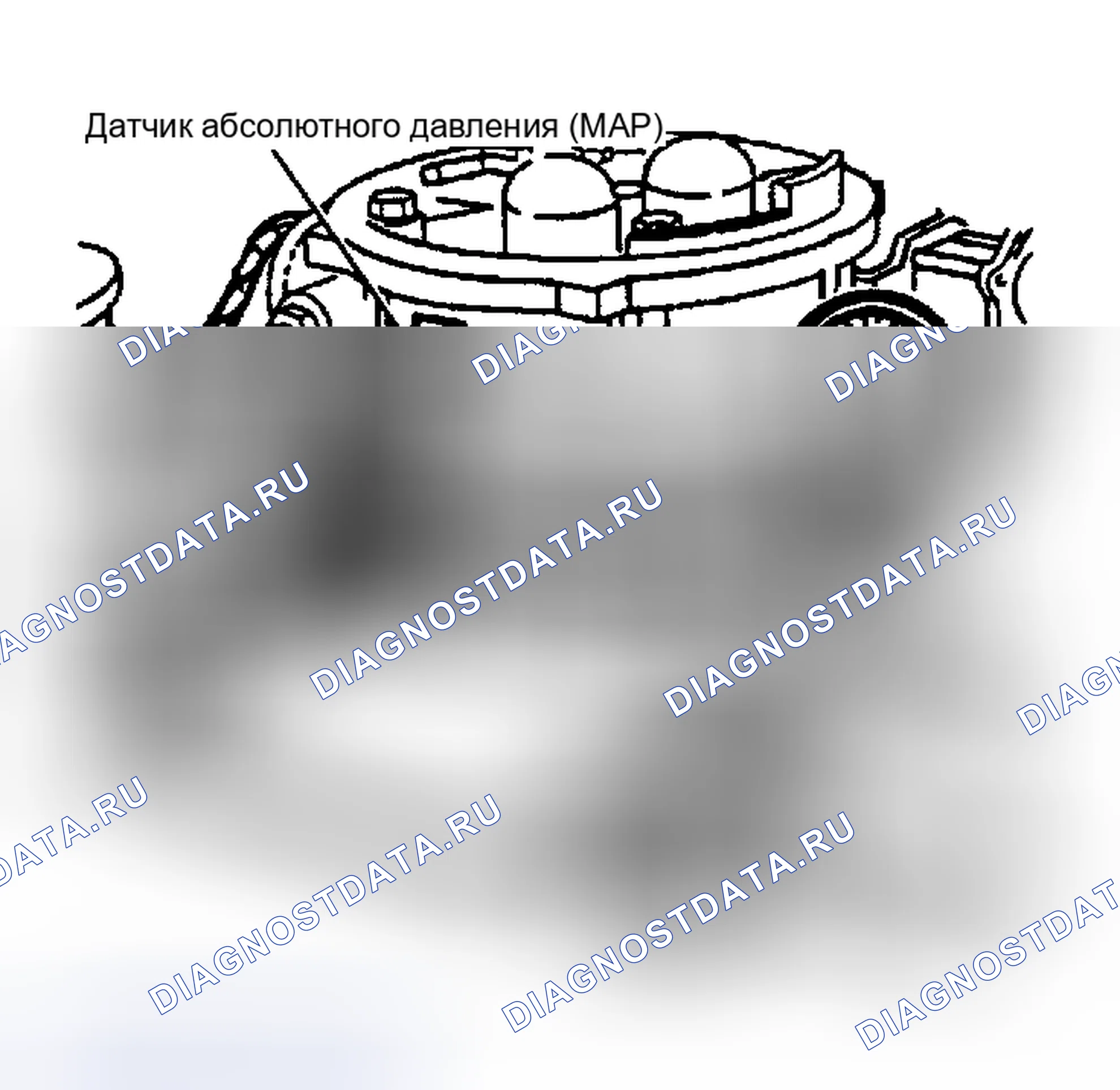 Рис. 196: DR33 (3 из 4) - Расположение датчика абсолютное давление во впускном коллекторе. Dodge Dakota Shelby 