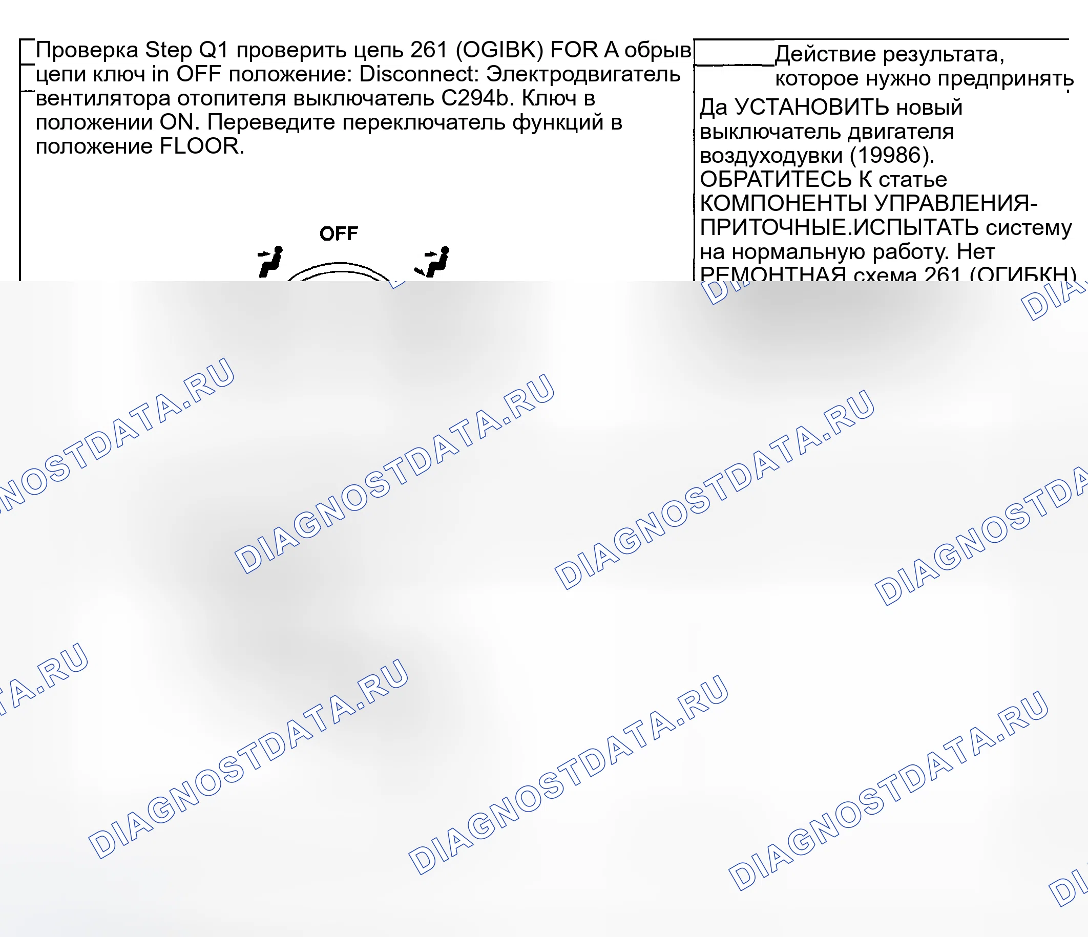 Рис. 673: ТОЧЕЧНОЕ ИСПЫТАНИЕ Q: ДВИГАТЕЛЬ ВОЗДУХОДУВКИ РАБОТАЕТ НЕПРЕРЫВНО НА ВЫСОКОЙ СКОРОСТИ - РУЧНОЙ КЛИМАТ-КОНТРОЛЬ. Ford Pickup F250 Super Duty I
