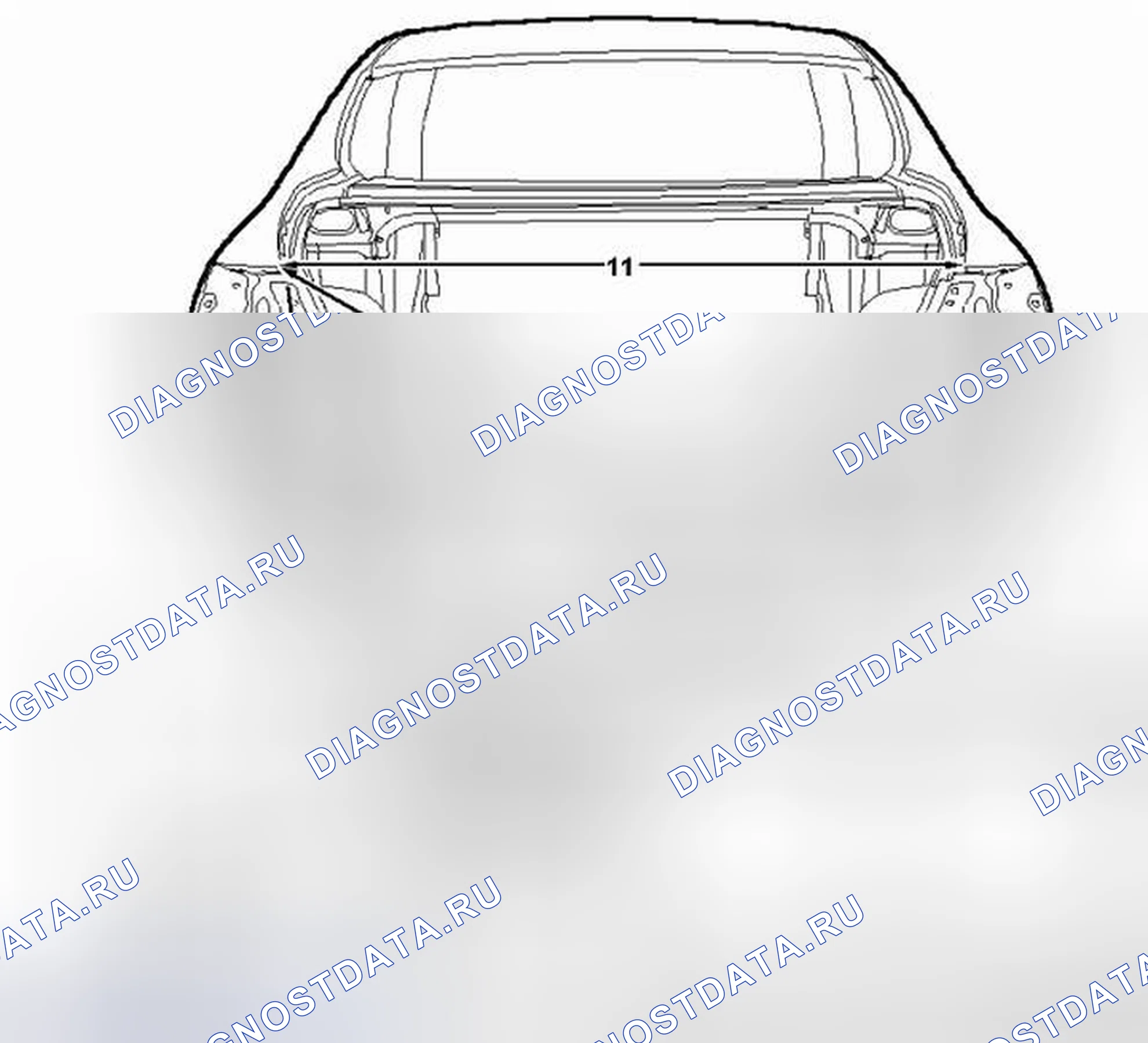 Рис. 440: Показания задней части кузова. Kia Picanto III рестайлинг
