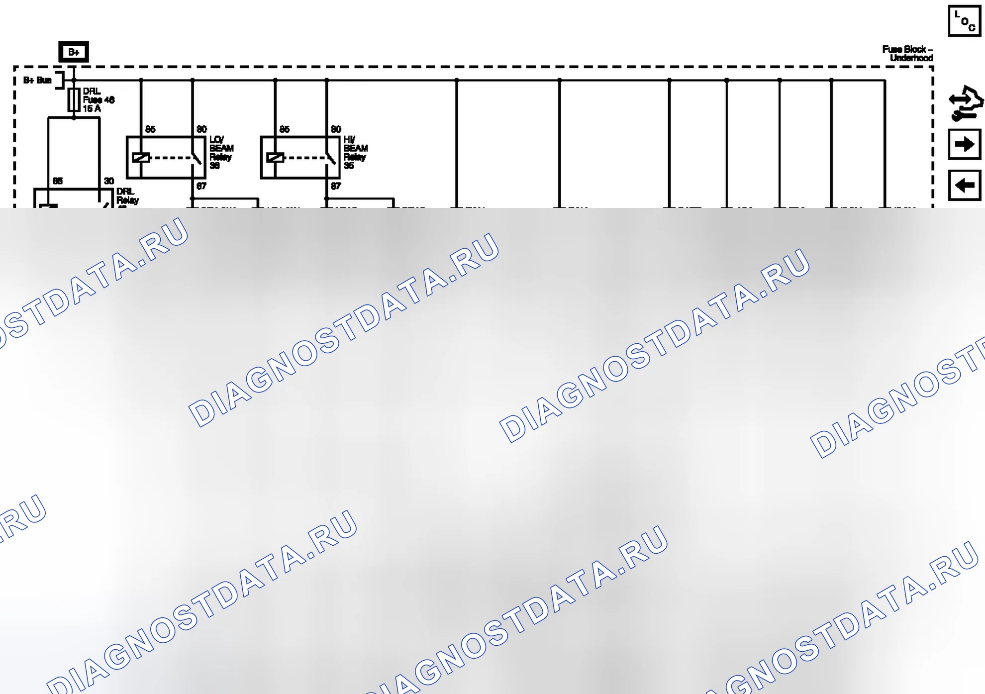Рис. 30: ABS, BATT ABS, DRL, блок управления двигателем, EPS, IBCM 1, IBCM 2, LT HI BEAM, LT низкий BEAM, RT HI BEAM, RT низкий BEAM и. Chevrolet Malibu VIII