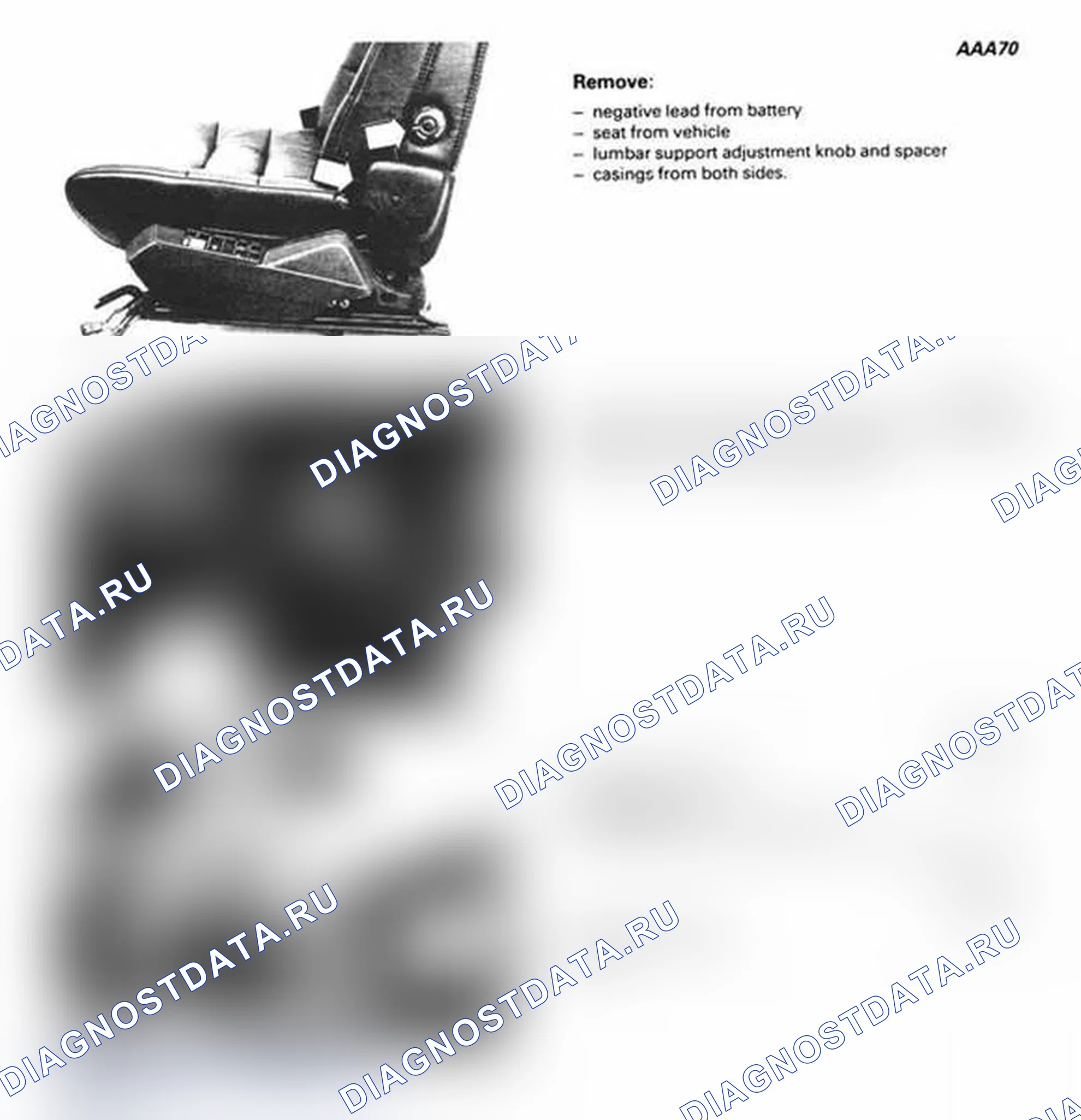 Рис. 13: ДВИГАТЕЛЬ СИЛОВОГО КРЕСЛА (НЕТ. 1) В СПИНКЕ. Volvo 740 I