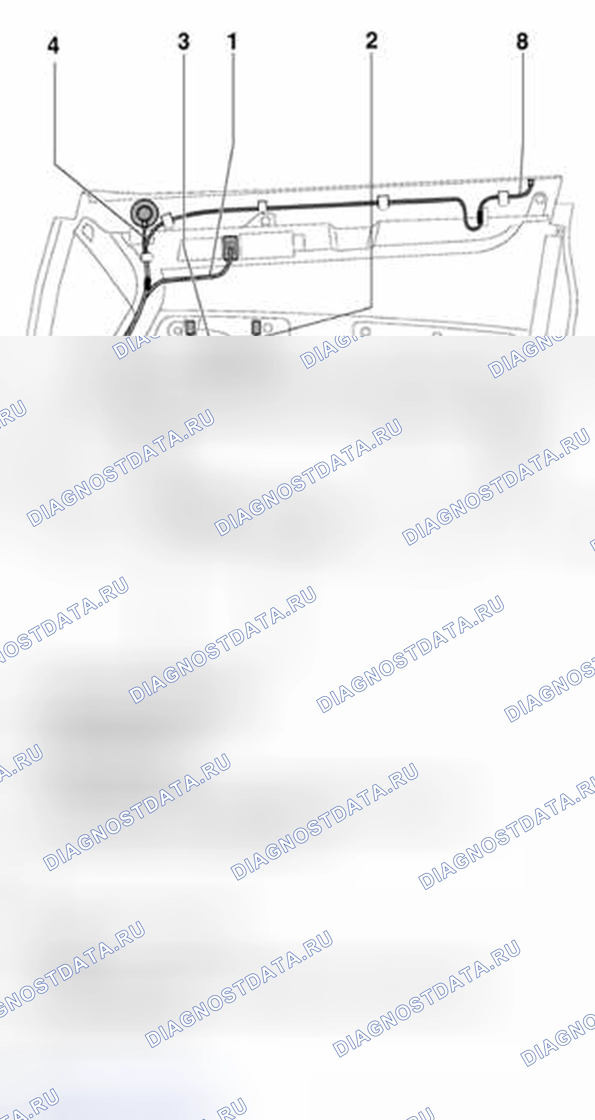 Рис. 1: Прокладка кабеля и отделка дверей, обзор сборки. Audi S4 B6
