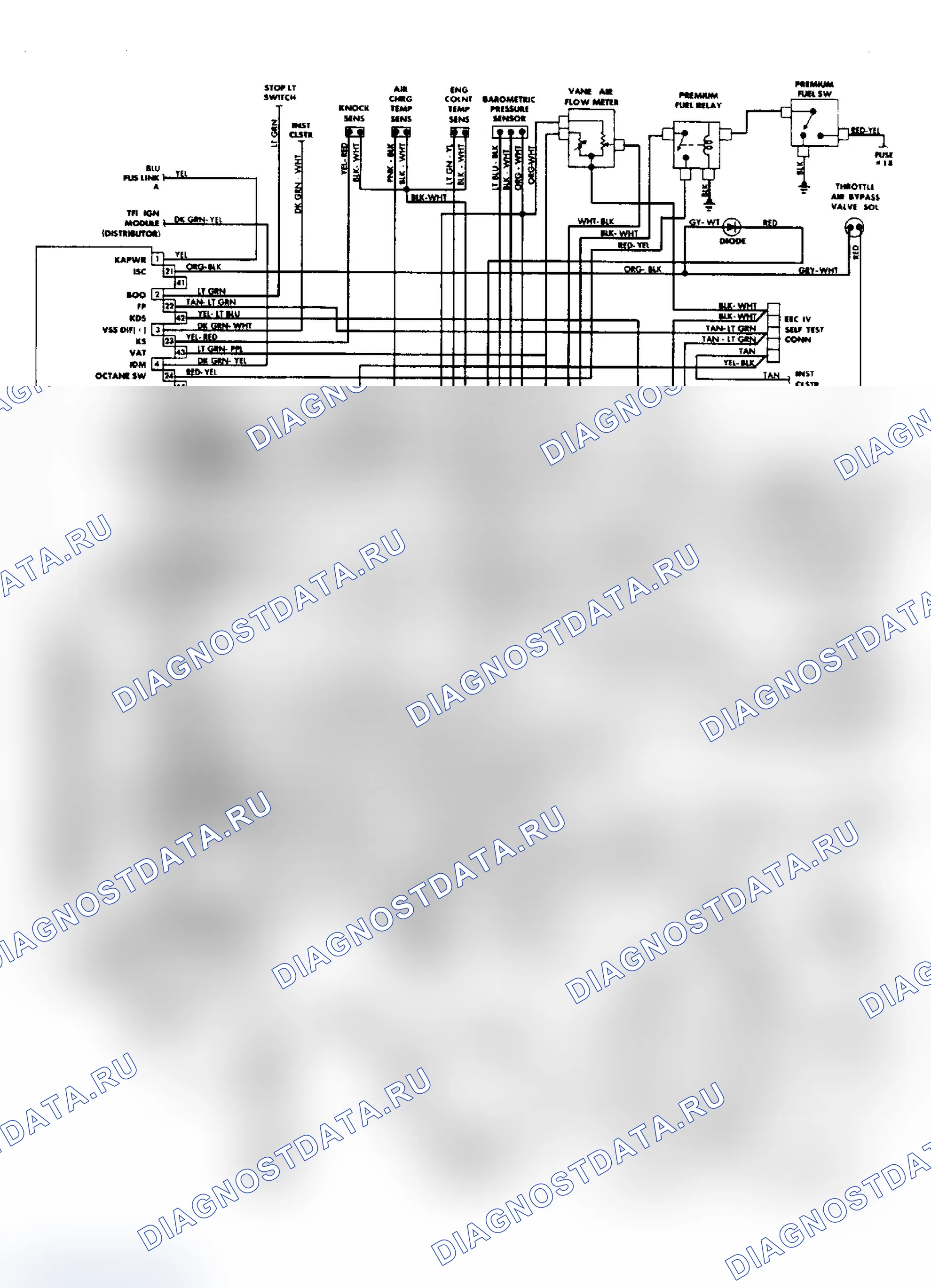 Рис. 10: Схема 2.3L Turbo Thunderbird. Mercury Sable I