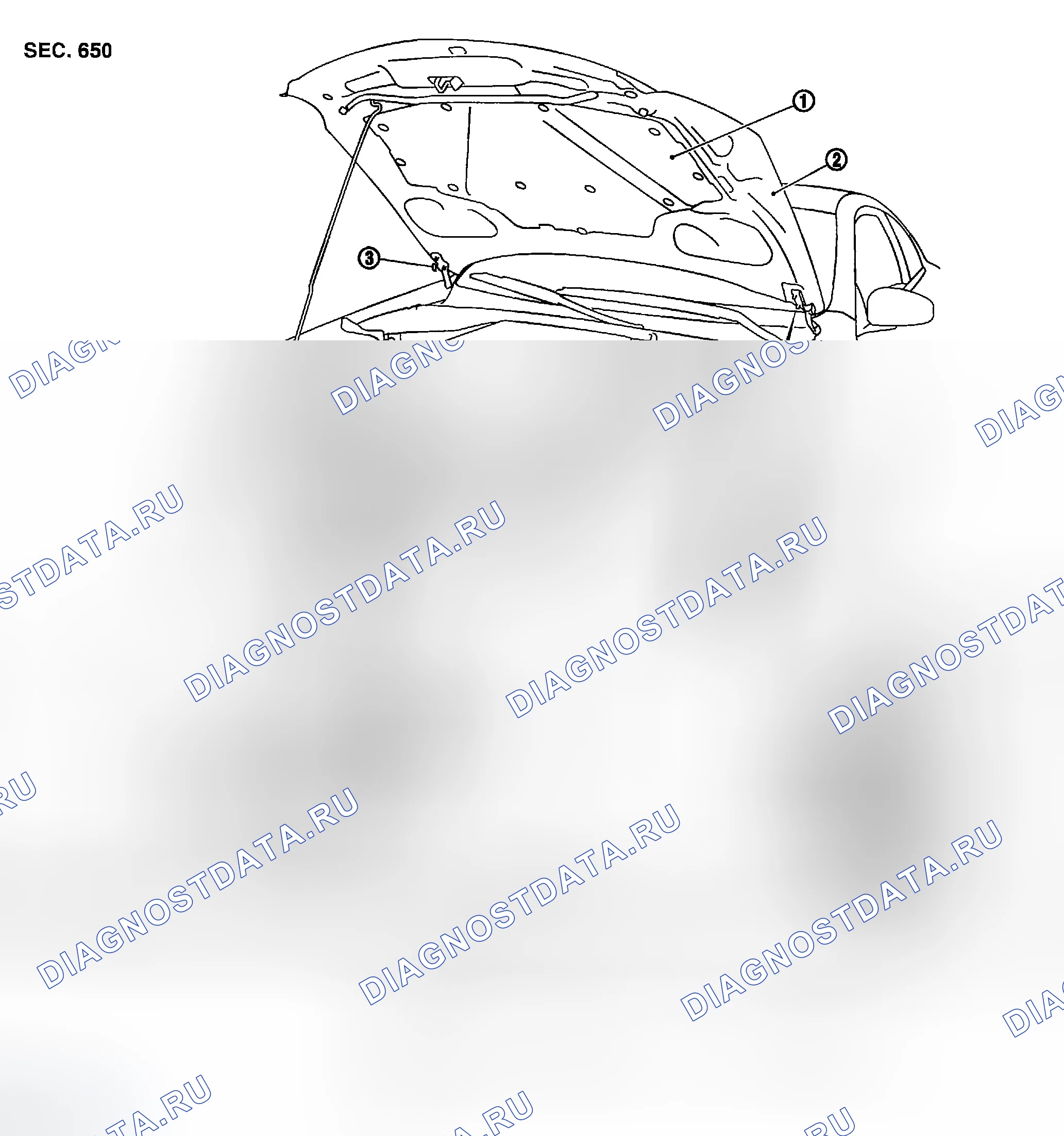 Рис. 78: Снятие и установка капота в сборе. Infiniti G35 III