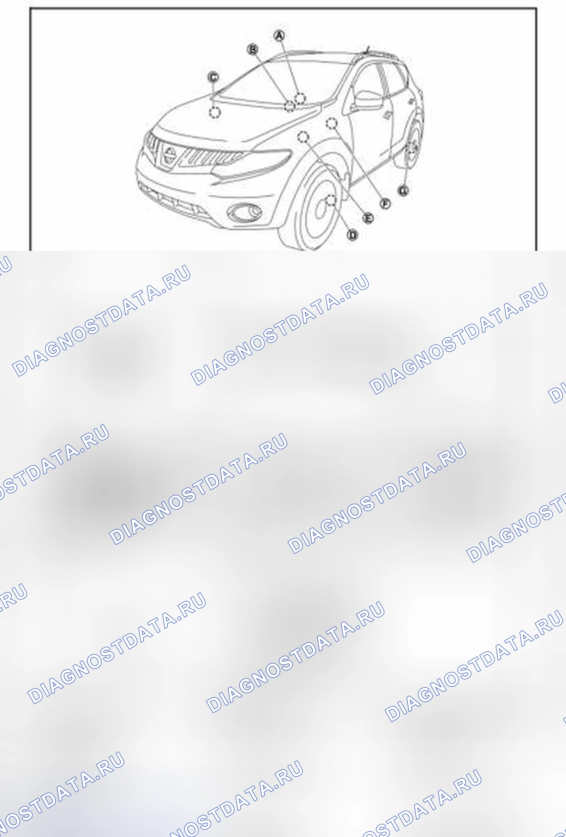 Рис. 43: Расположение компонентов. Nissan Murano Z51 рестайлинг 2