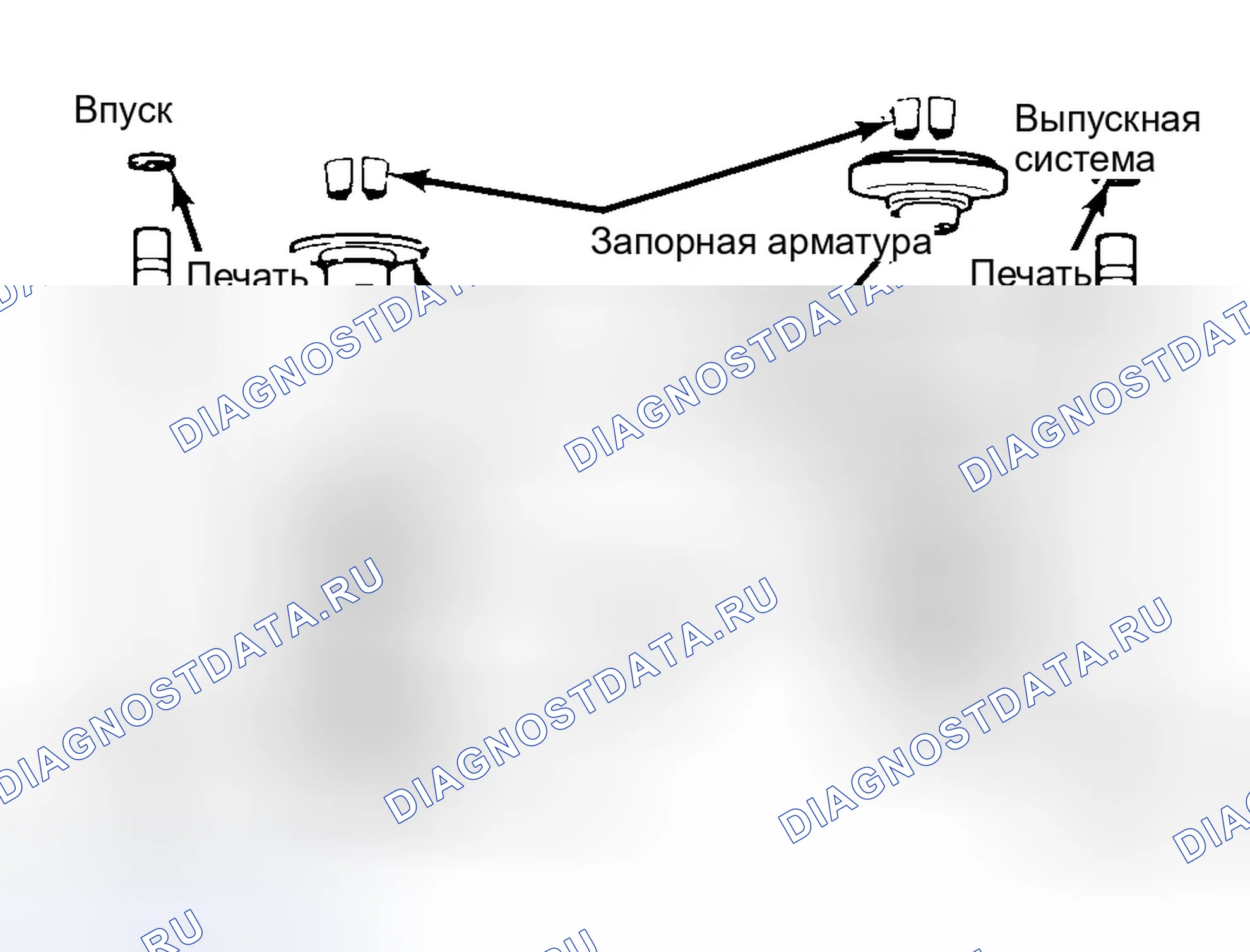 Рис. 11: Разнесенный вид клапанных узлов. Chrysler Town & Country V рестайлинг